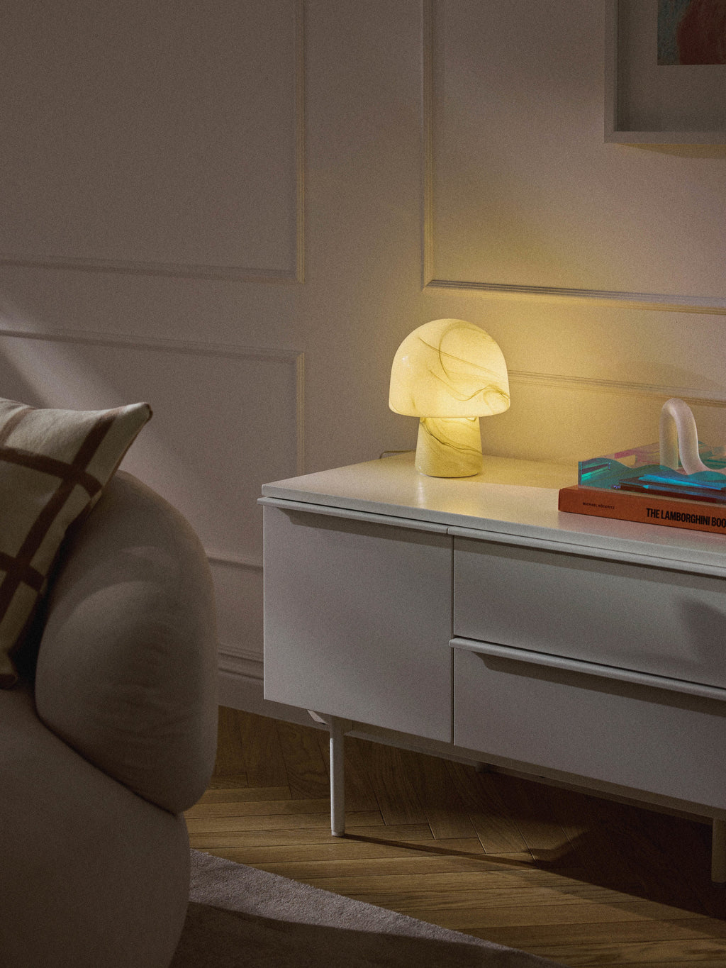 Talia Small Marble Effect Table Lamp