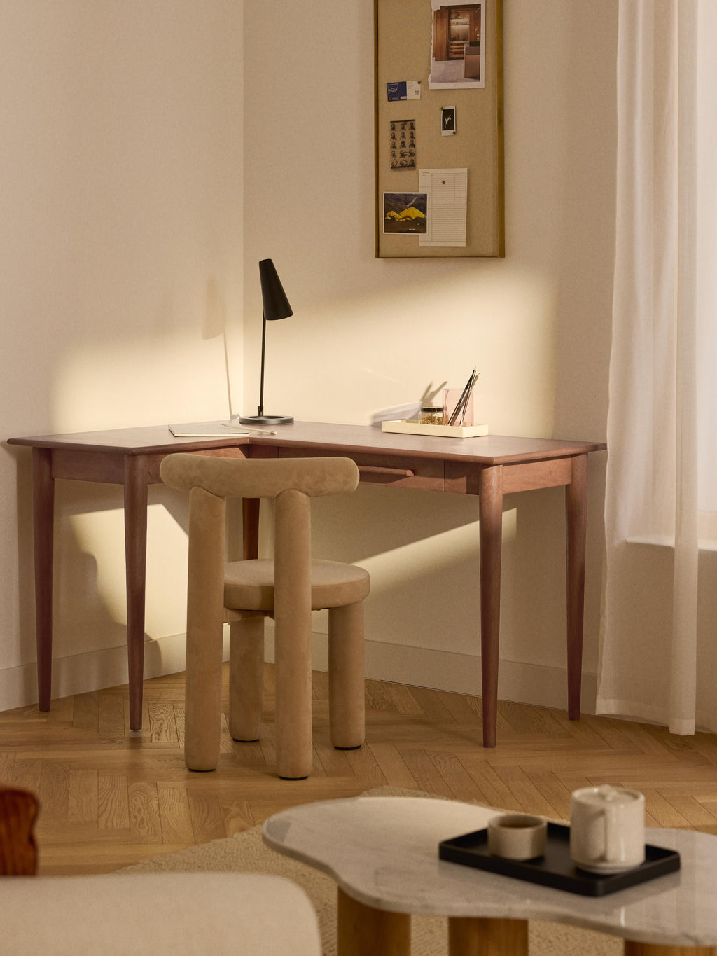 Paul Mango Wood Corner Desk