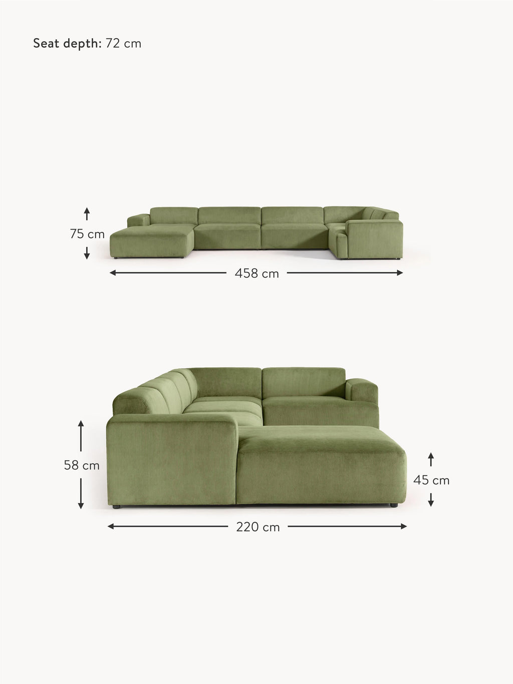 Melva XL Corduroy Sofa