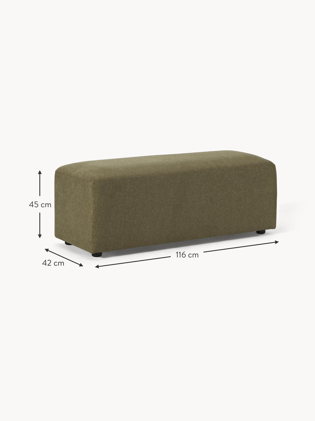 Melva XL Ottoman, W 116 x D 42 cm