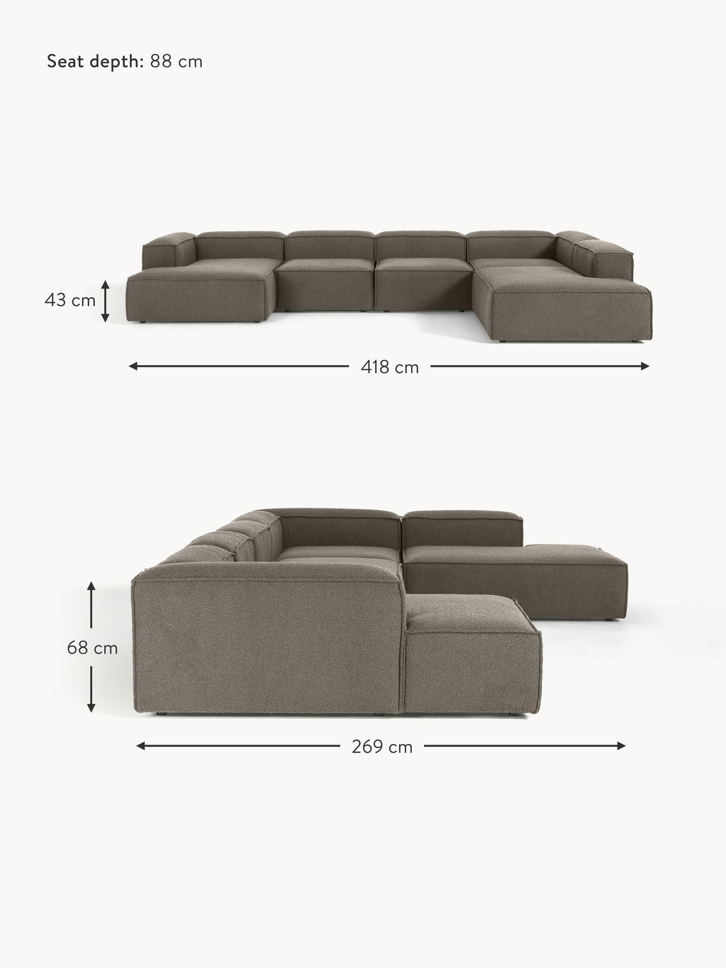 Lennon XL Bouclé Modular Sofa