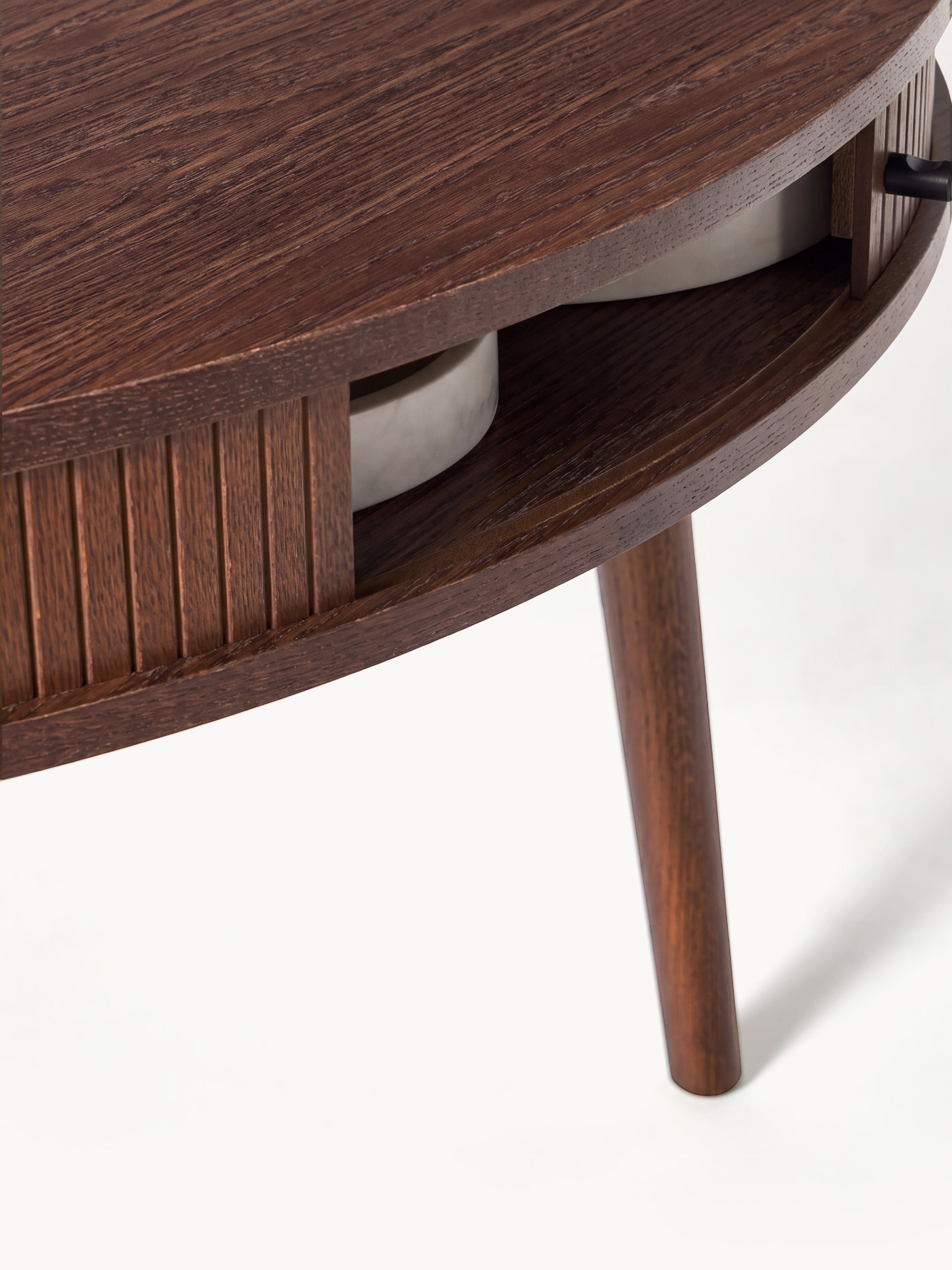 Calary Round Dining Table with Storage Space, in various sizes
