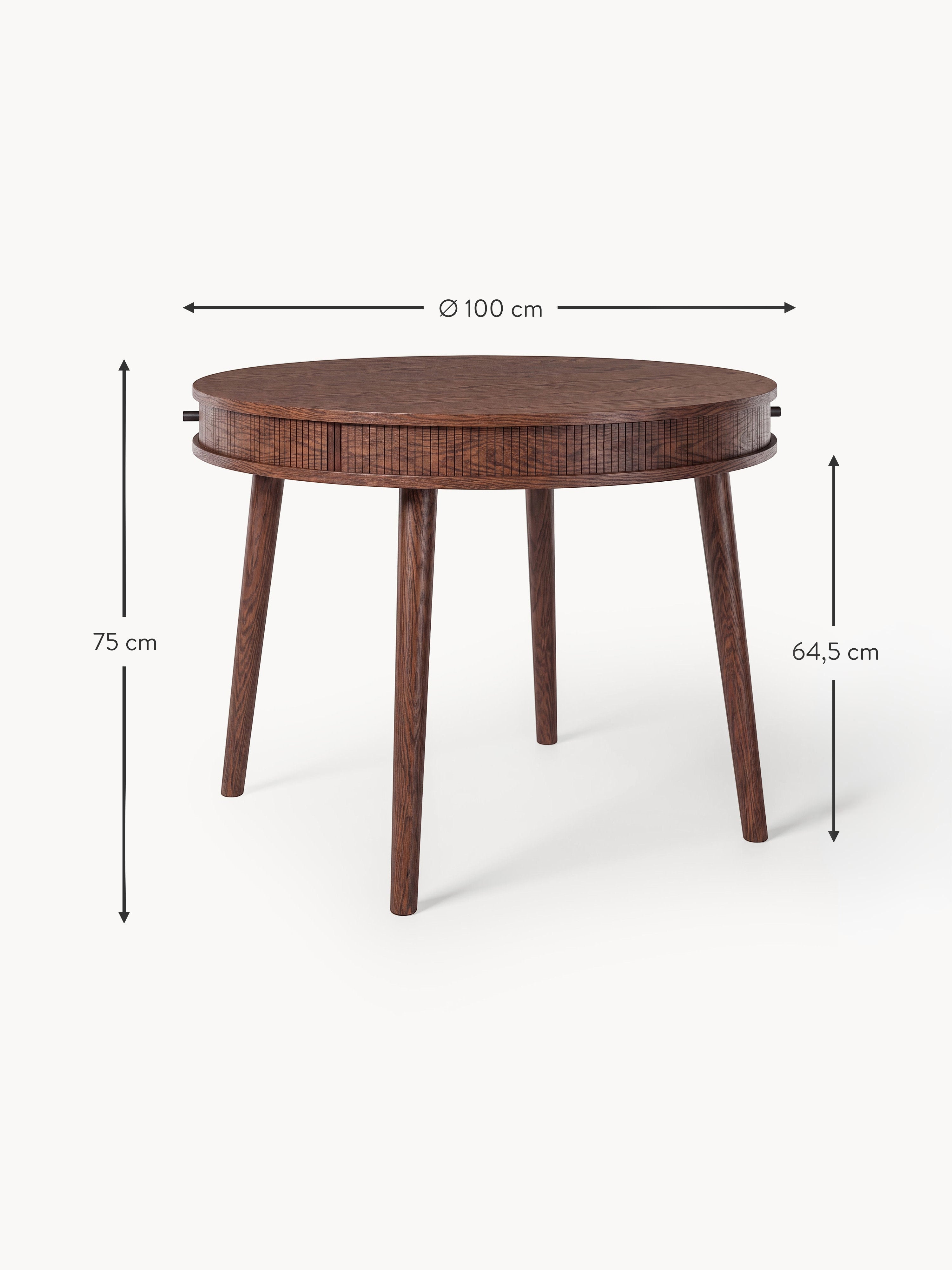 Calary Round Dining Table with Storage Space, in various sizes