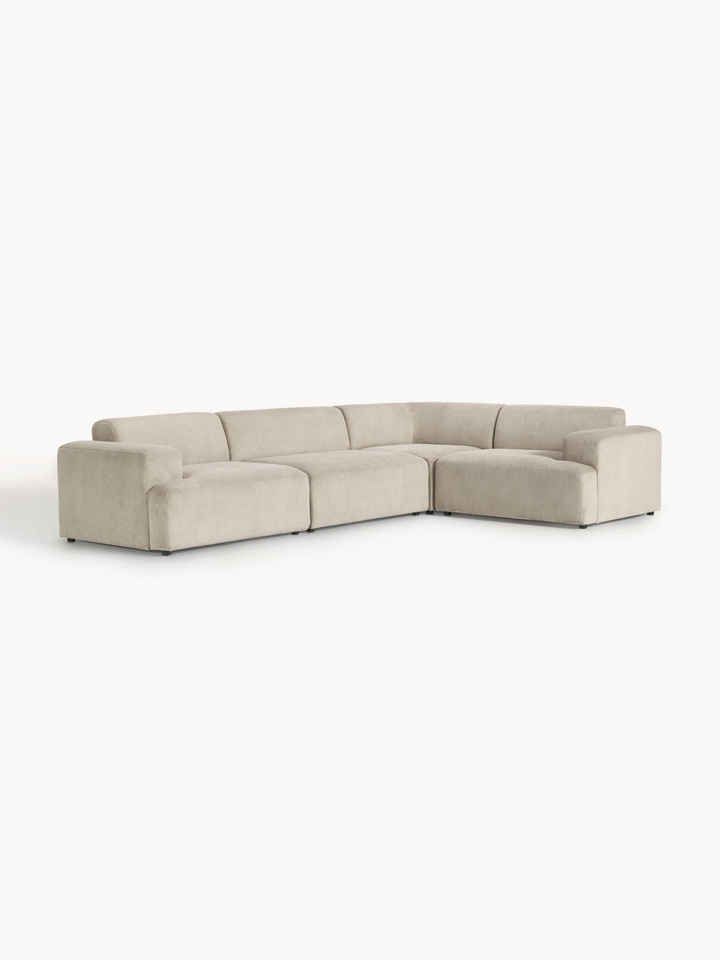 Melva Large Corduroy Corner Sofa (4-seater)
