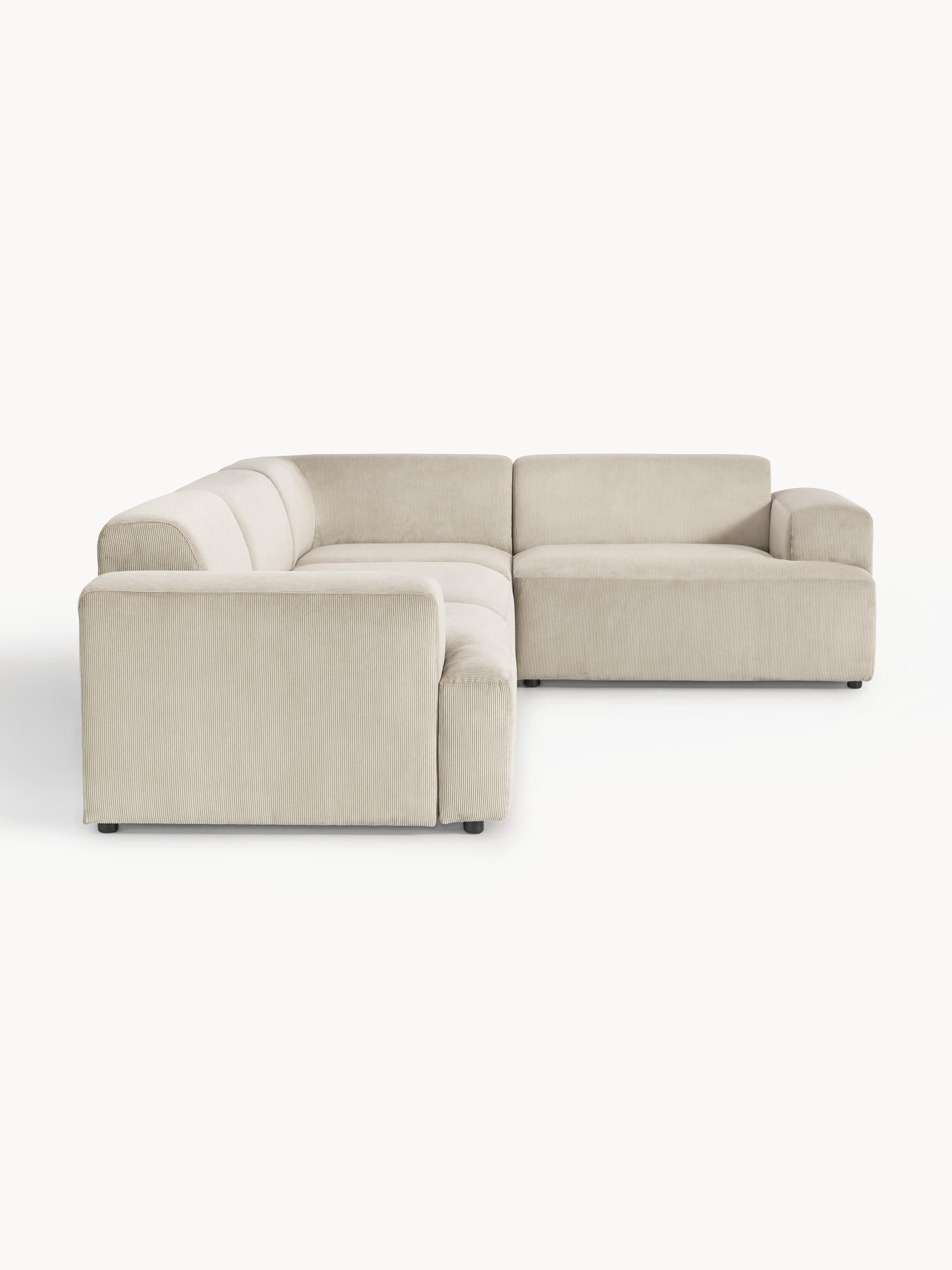 Melva Large Corduroy Corner Sofa (4-seater)