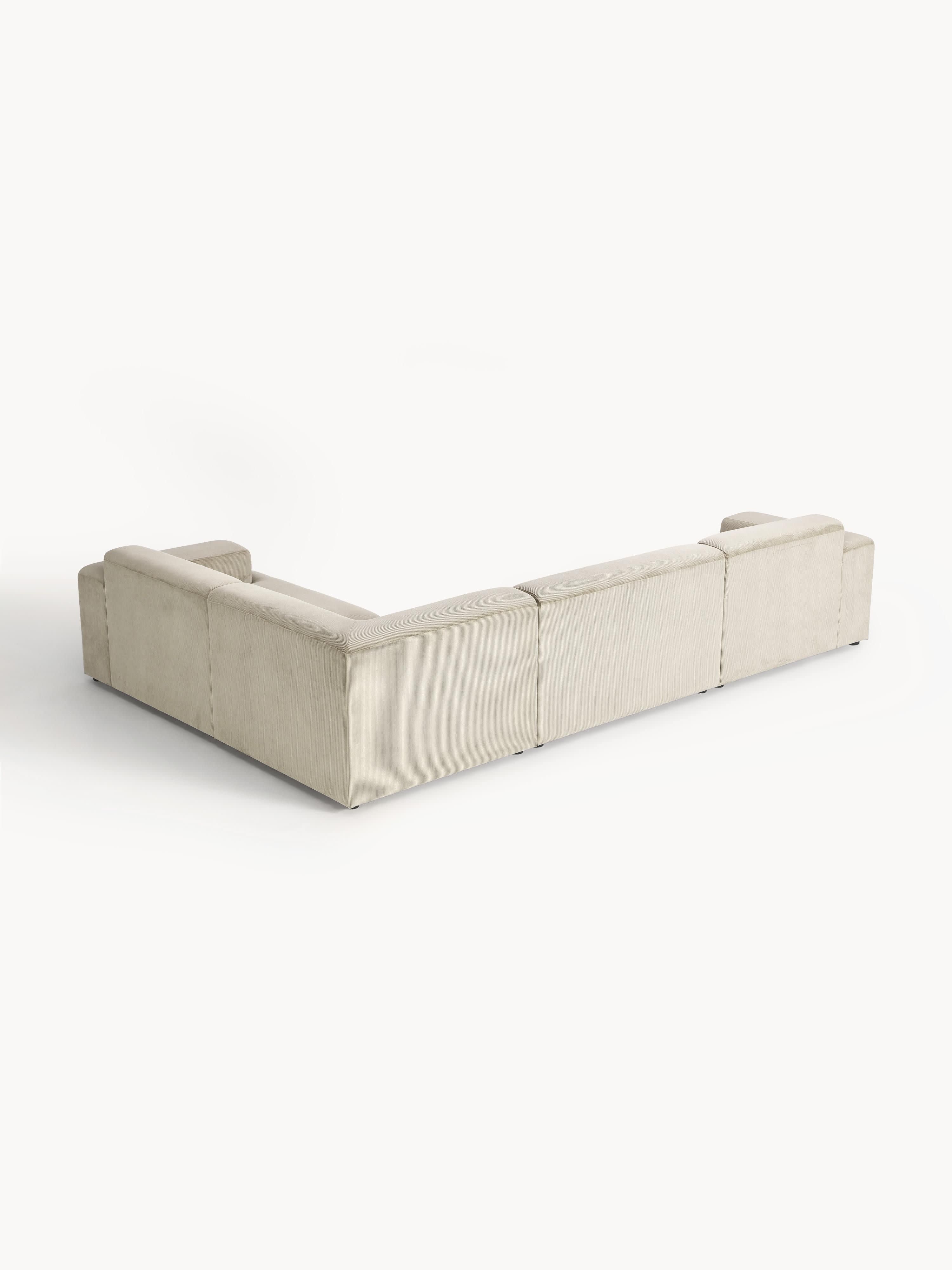 Melva Large Corduroy Corner Sofa (4-seater)