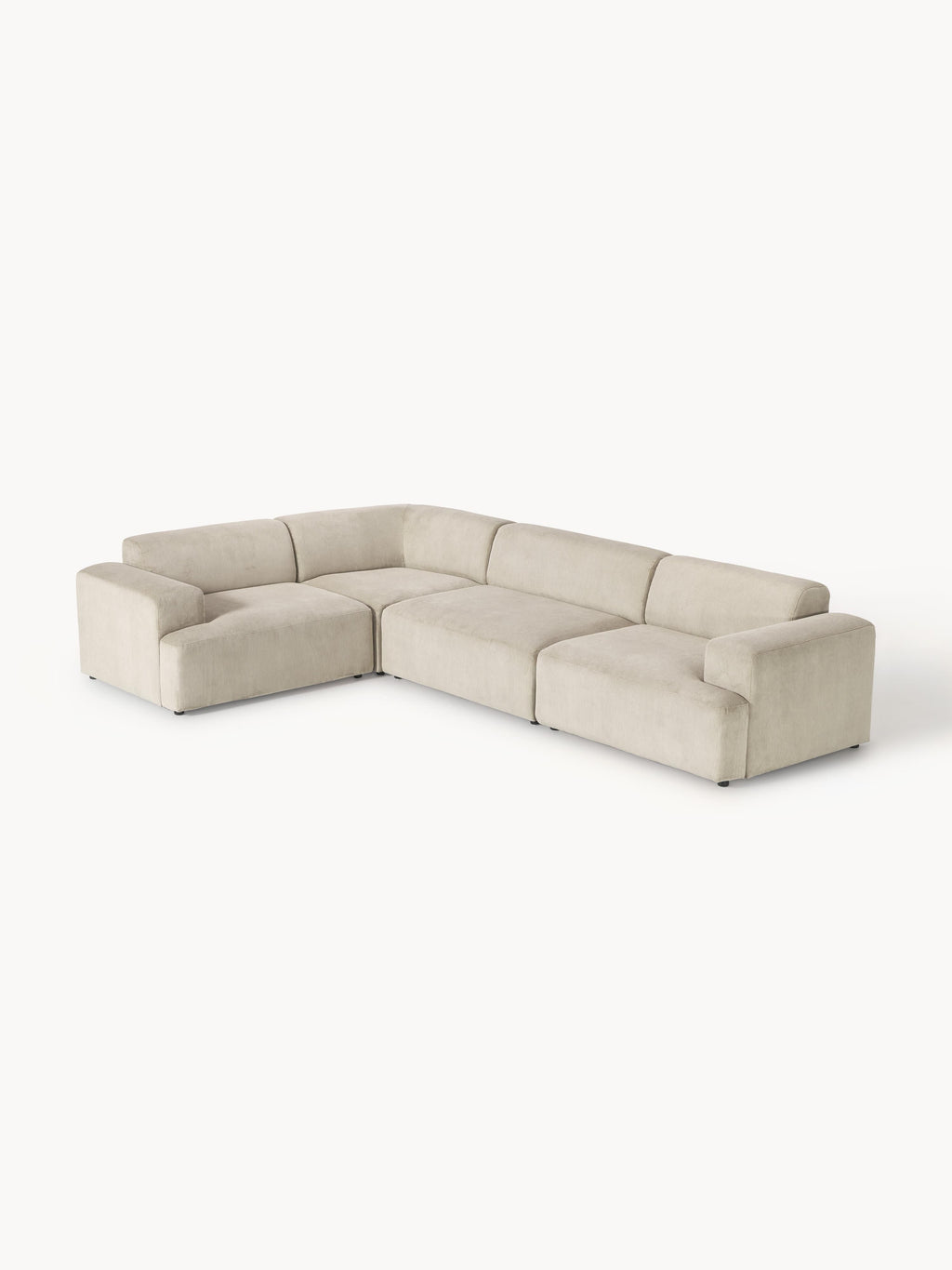 Melva Large Corduroy Corner Sofa (4-seater)