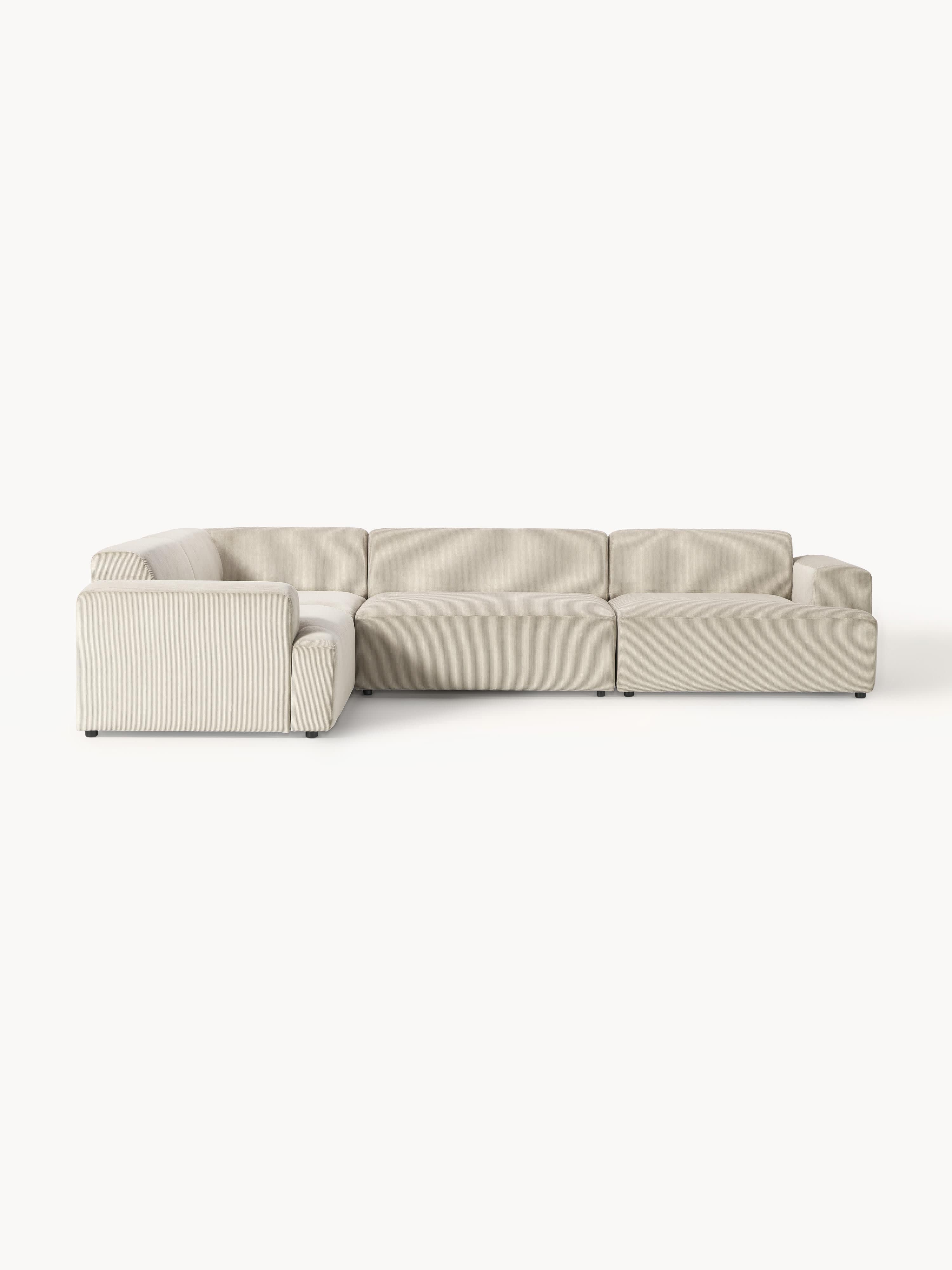 Melva Large Corduroy Corner Sofa (4-seater)