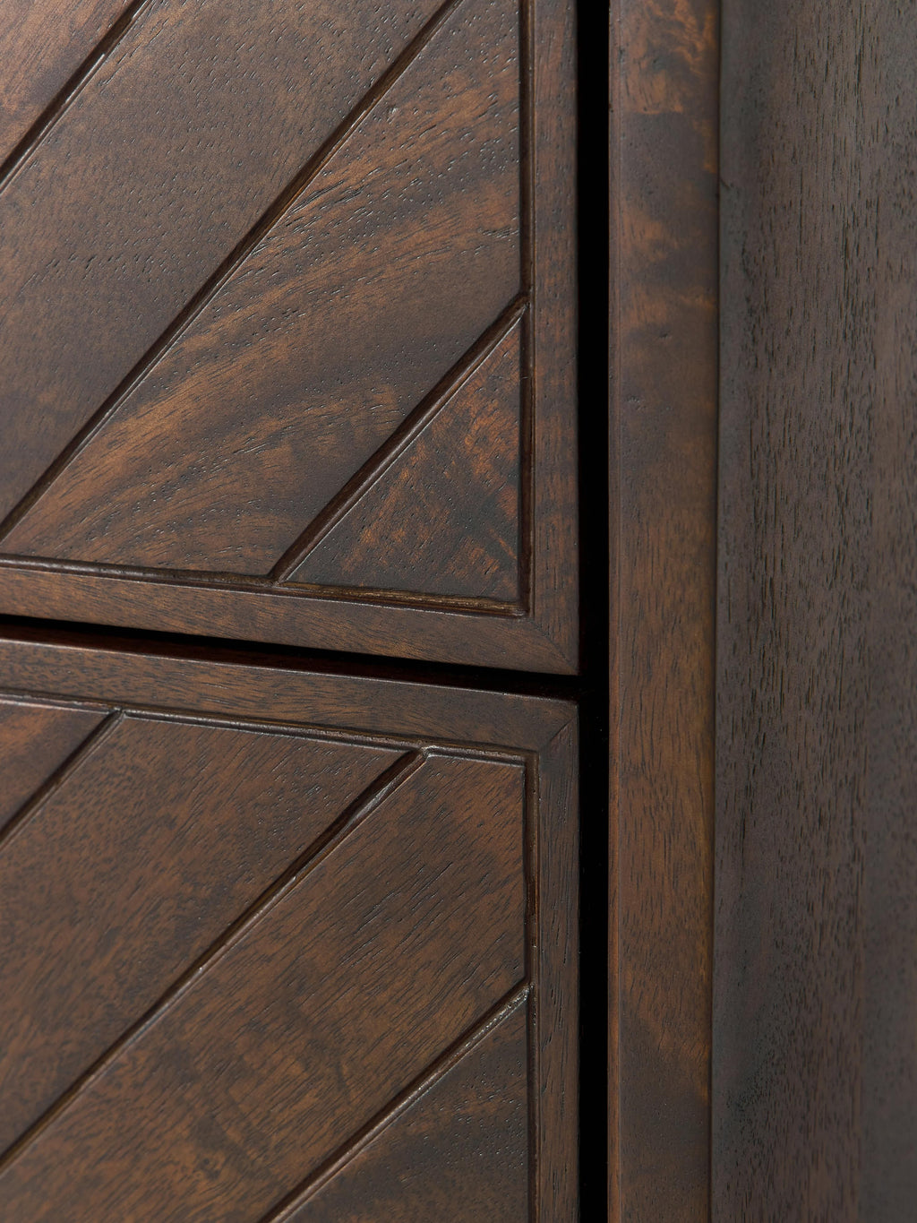 Luca Mango Wood Dresser with Herringbone Pattern