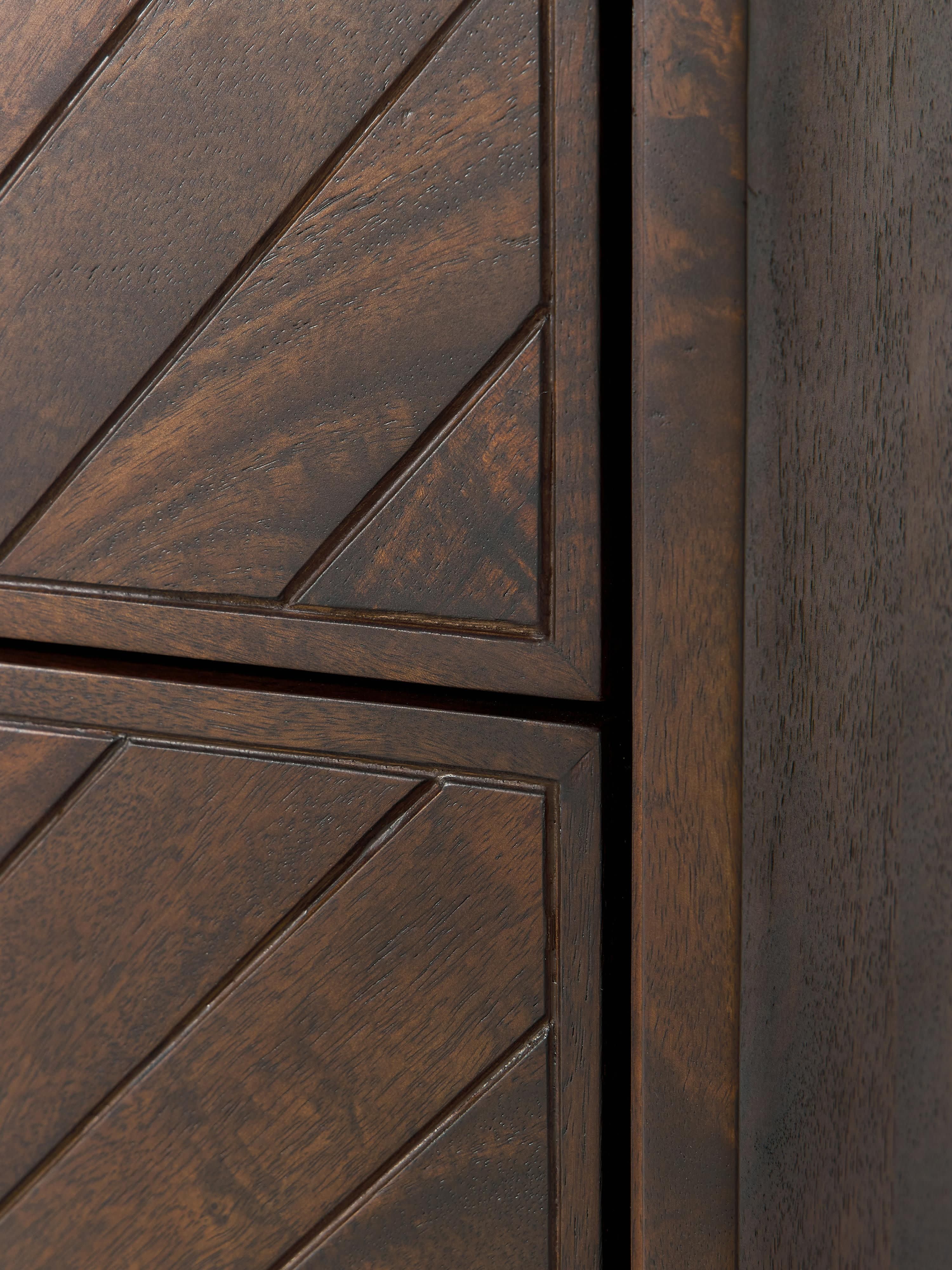 Luca Mango Wood Dresser with Herringbone Pattern