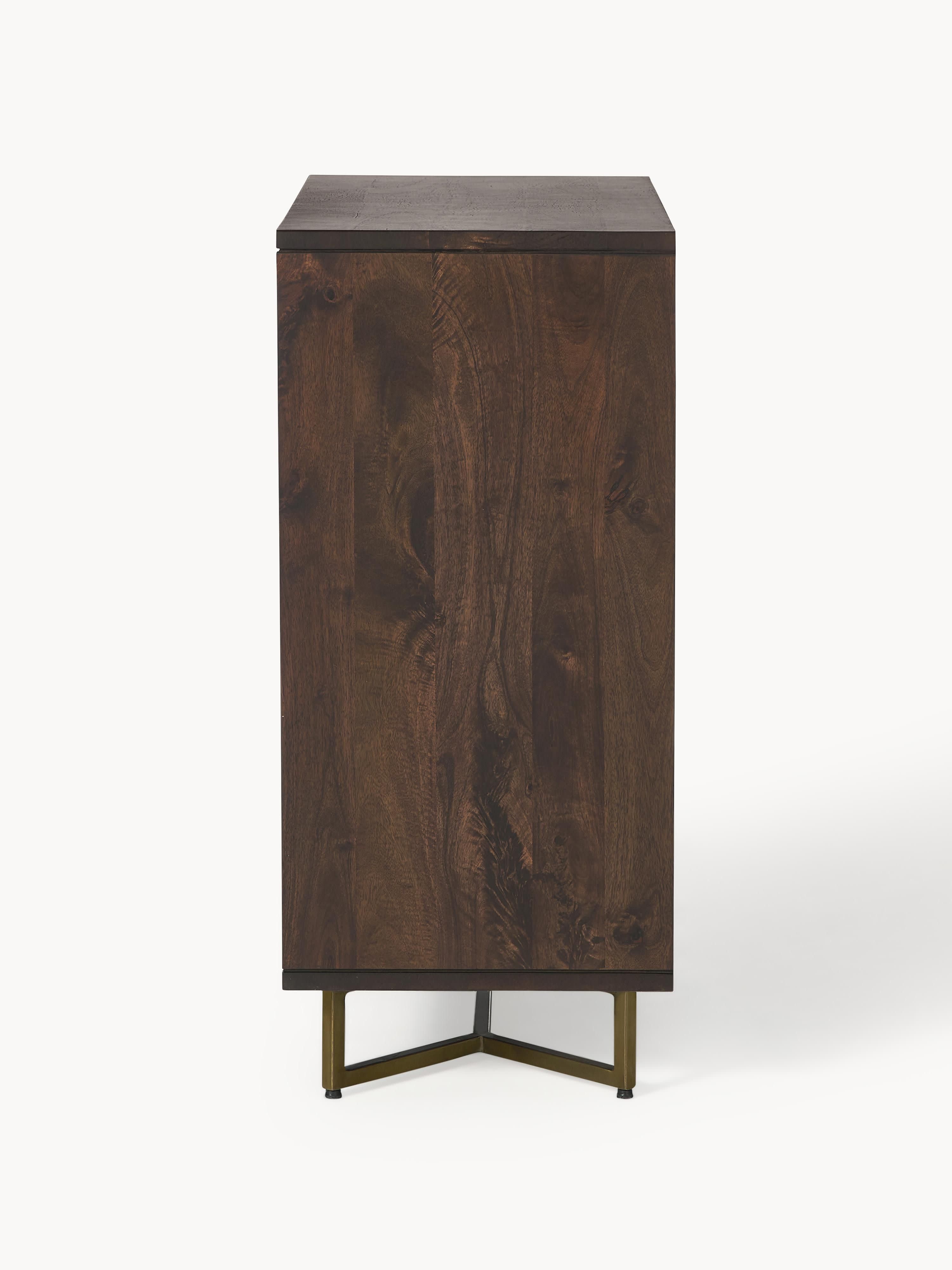 Luca Mango Wood Dresser with Herringbone Pattern