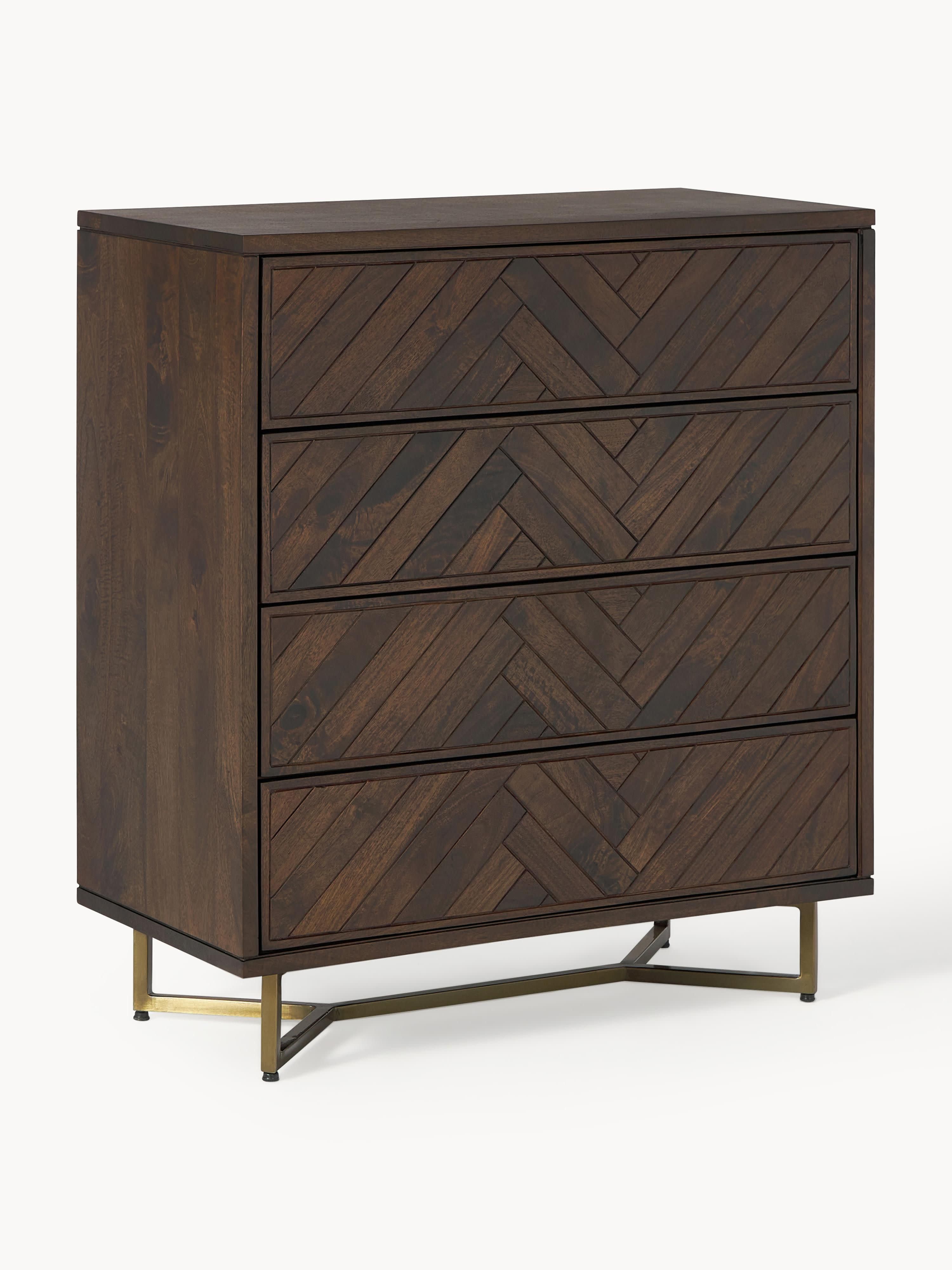 Gallery image 1 - Mango Wood Dresser Luca with Herringbone Pattern