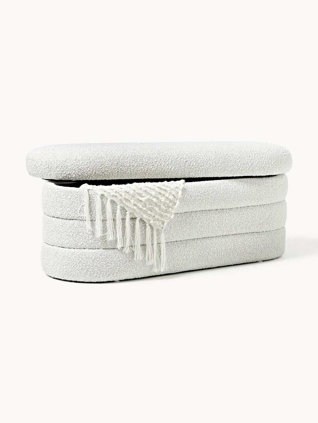Alto Bouclé Upholstered Bench with Storage Space