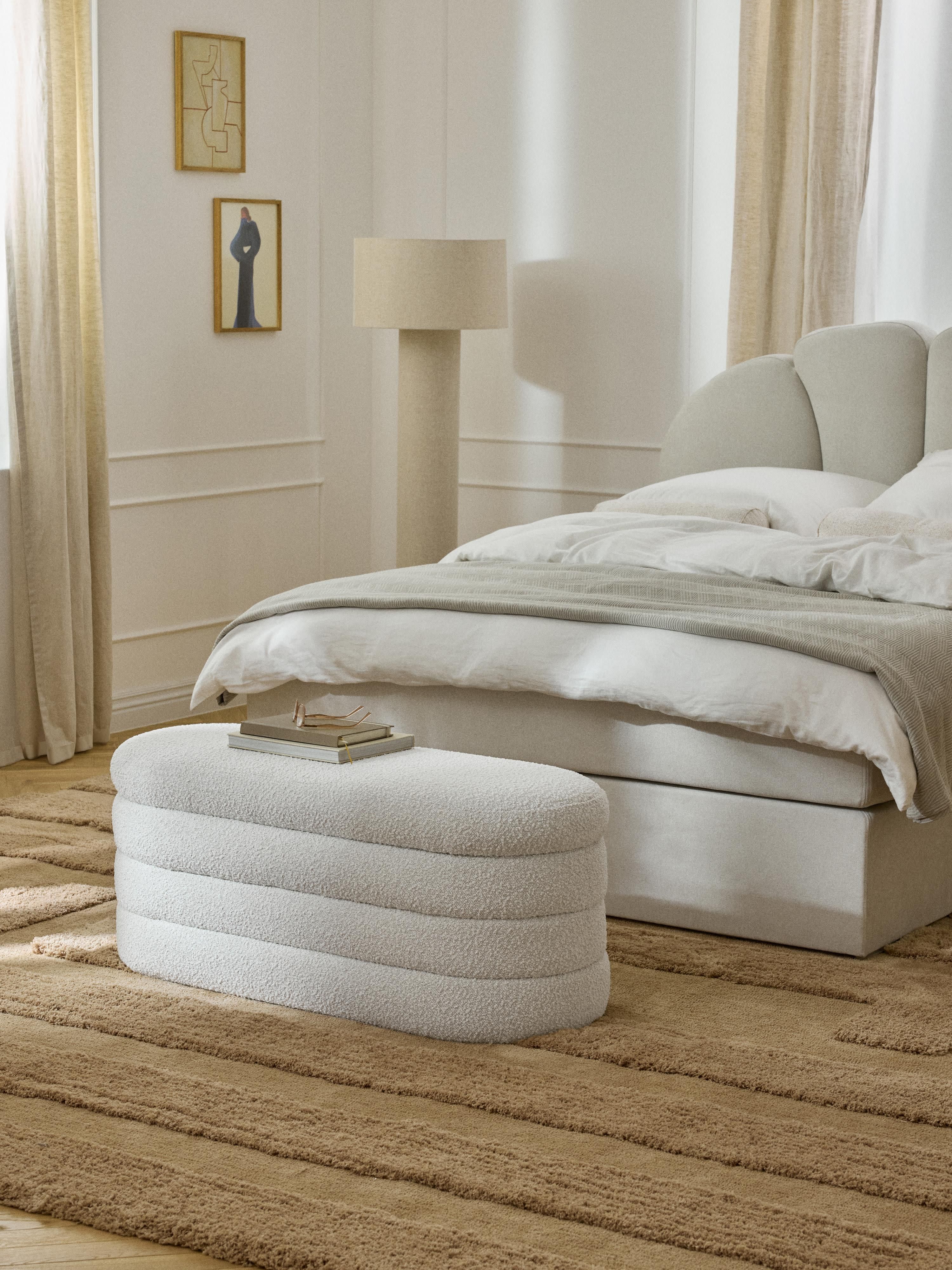 Alto Bouclé Upholstered Bench with Storage Space