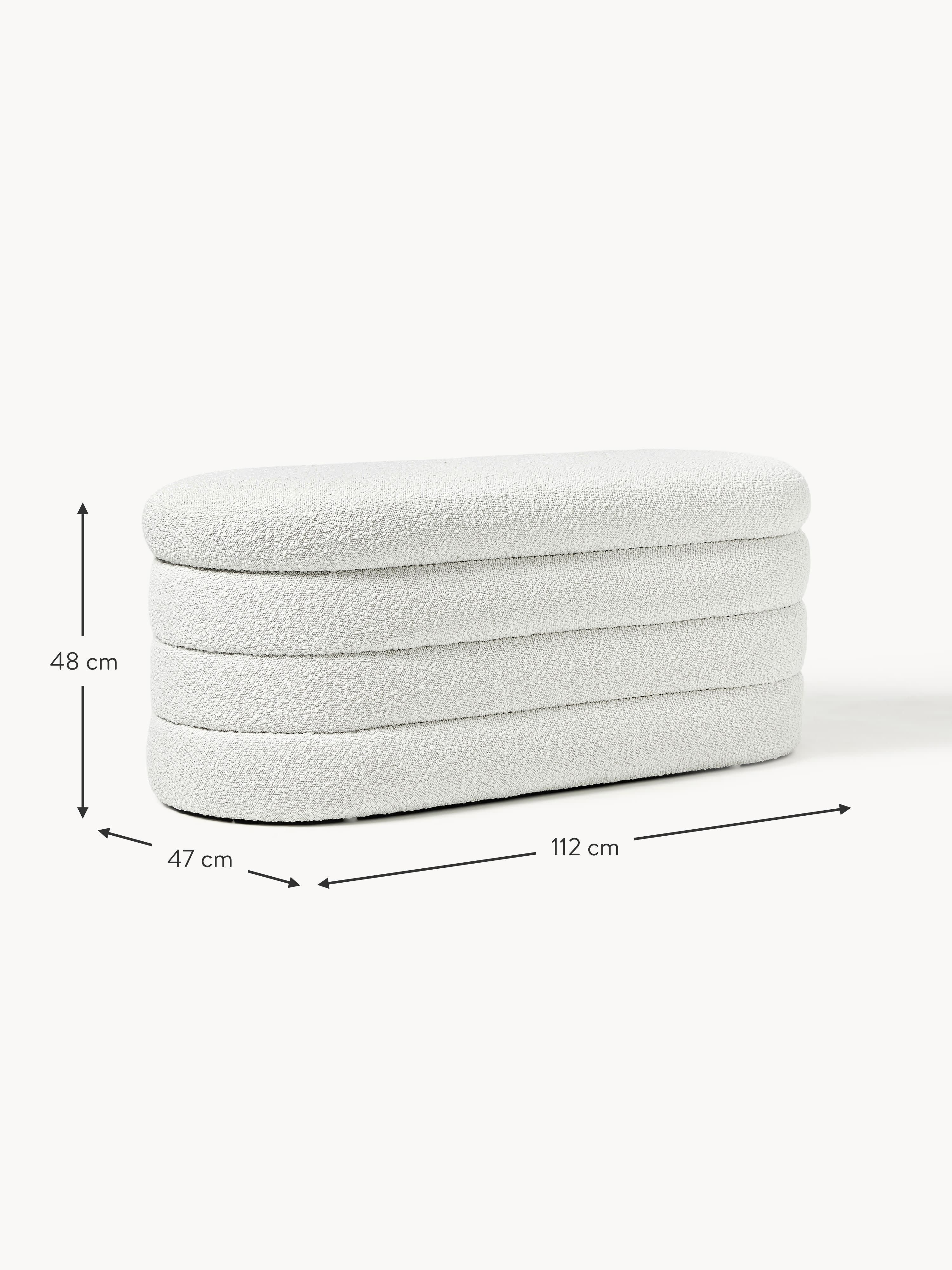 Alto Bouclé Upholstered Bench with Storage Space