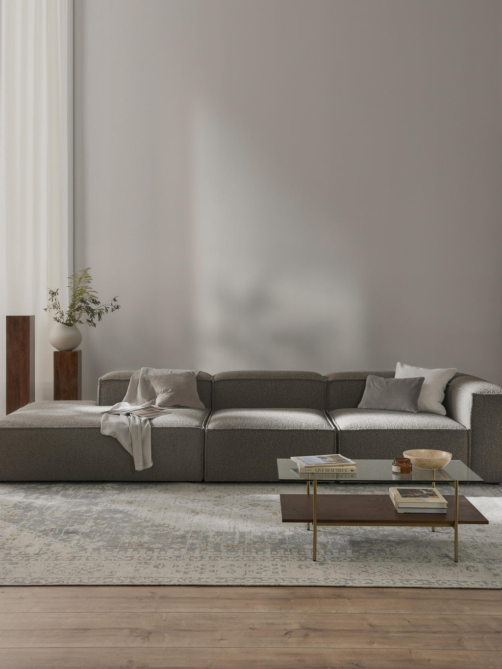 Lennon Bouclé Modular XL Ottoman