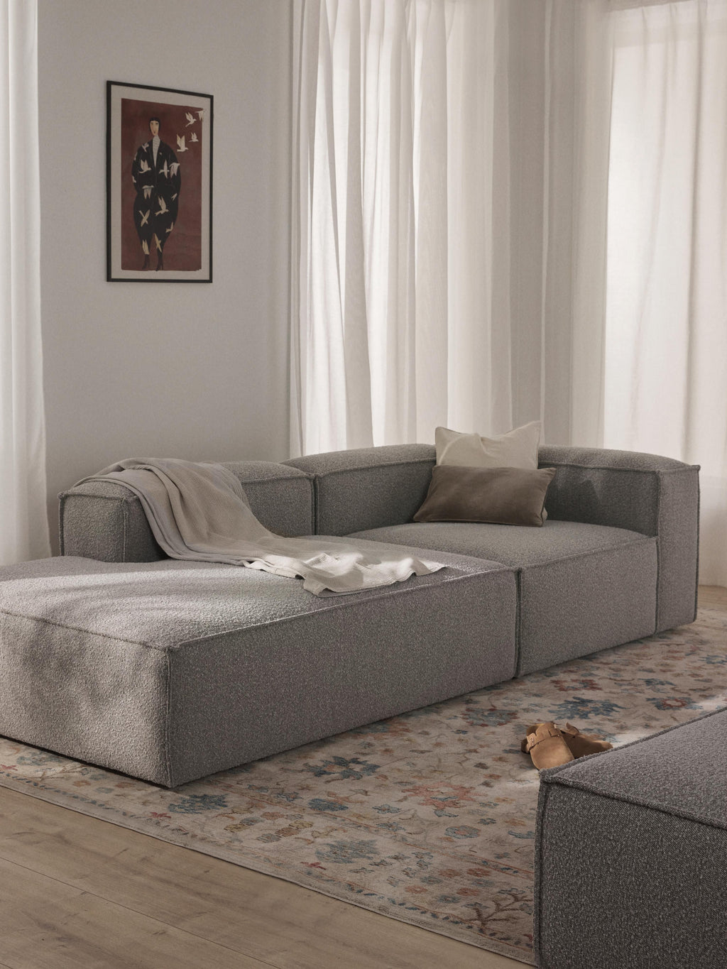 Lennon Bouclé Modular Ottoman