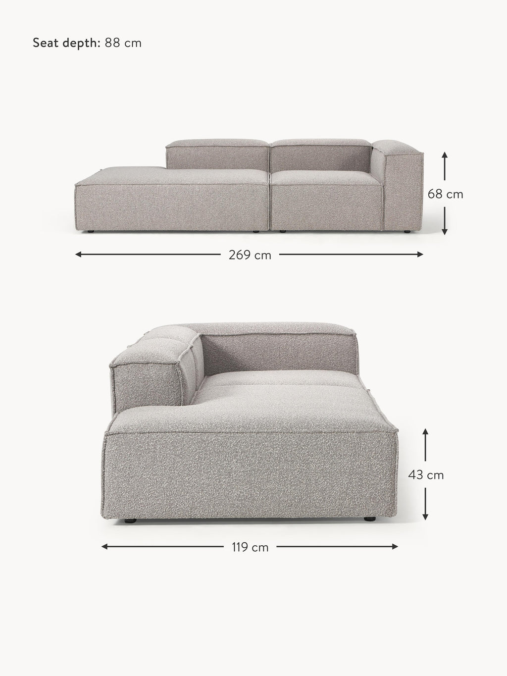 Lennon Bouclé Modular Ottoman