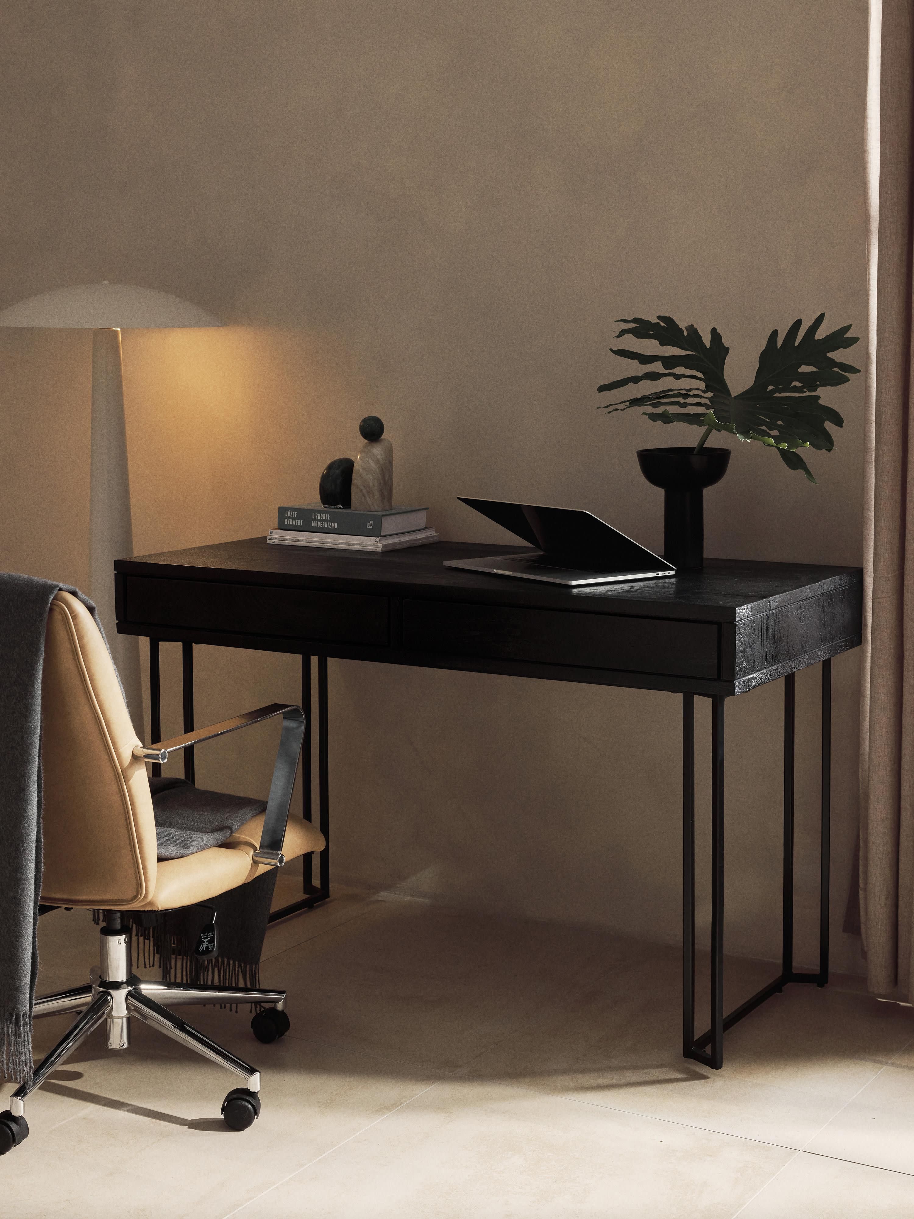 Luca Mango Wood Desk with Drawers