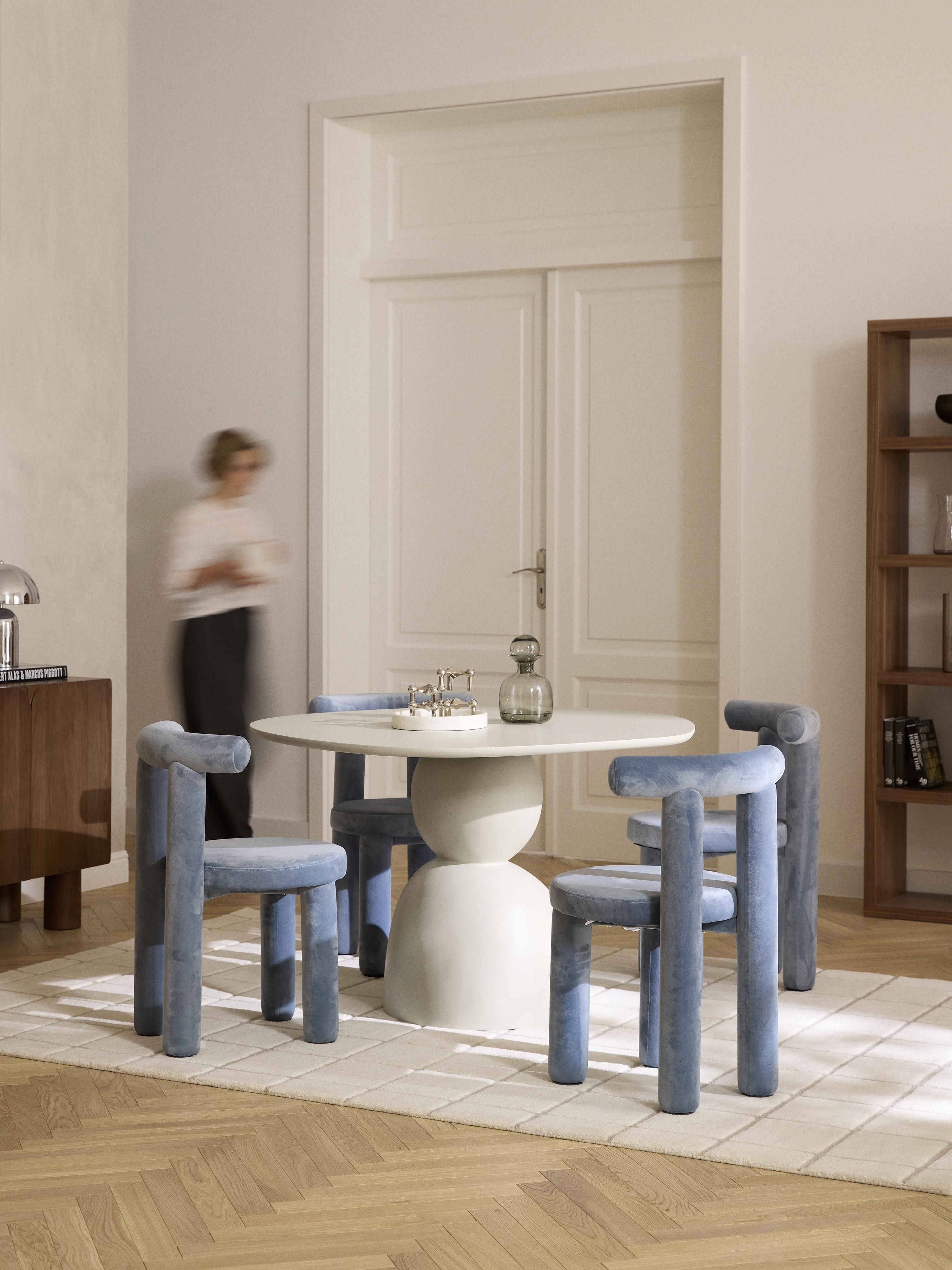 Sahra Round Dining Table with Organic Design, in various sizes
