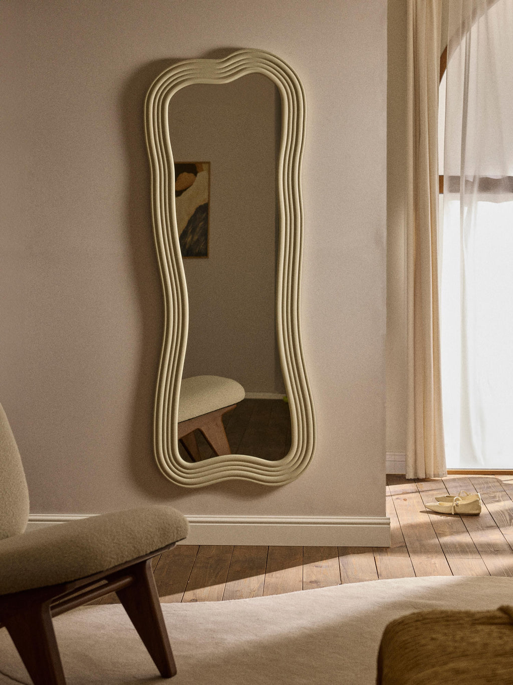 Cosimo Full-Length Wall Mirror with Wavy Frame