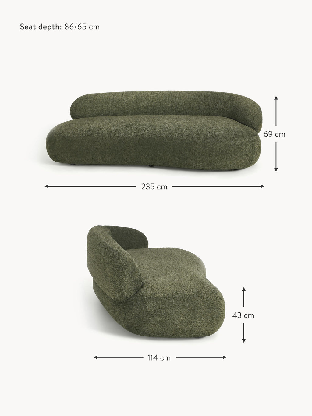Alba Teddy Bouclé Sofa (3-seater)