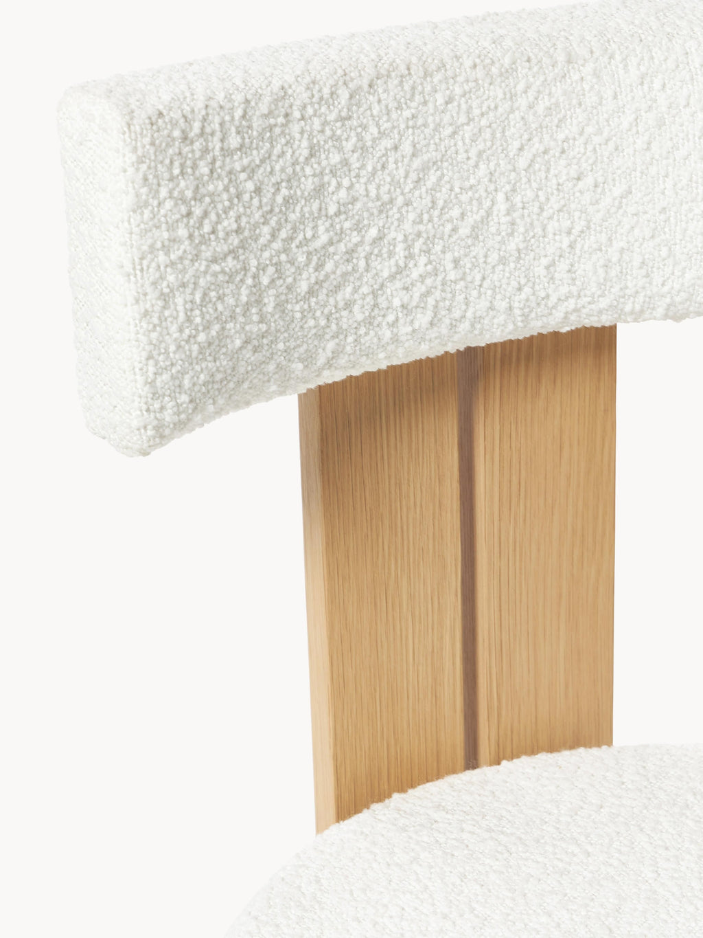Katya Wooden Dining Chair with Bouclé Upholstery
