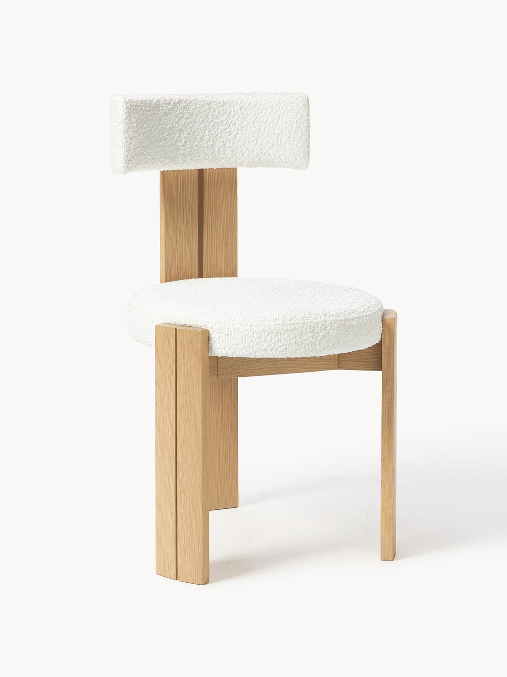 Gallery image 1 - Wooden Dining Chair Katya with Bouclé Upholstery