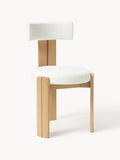 Gallery image 1 - Wooden Dining Chair Katya with Bouclé Upholstery