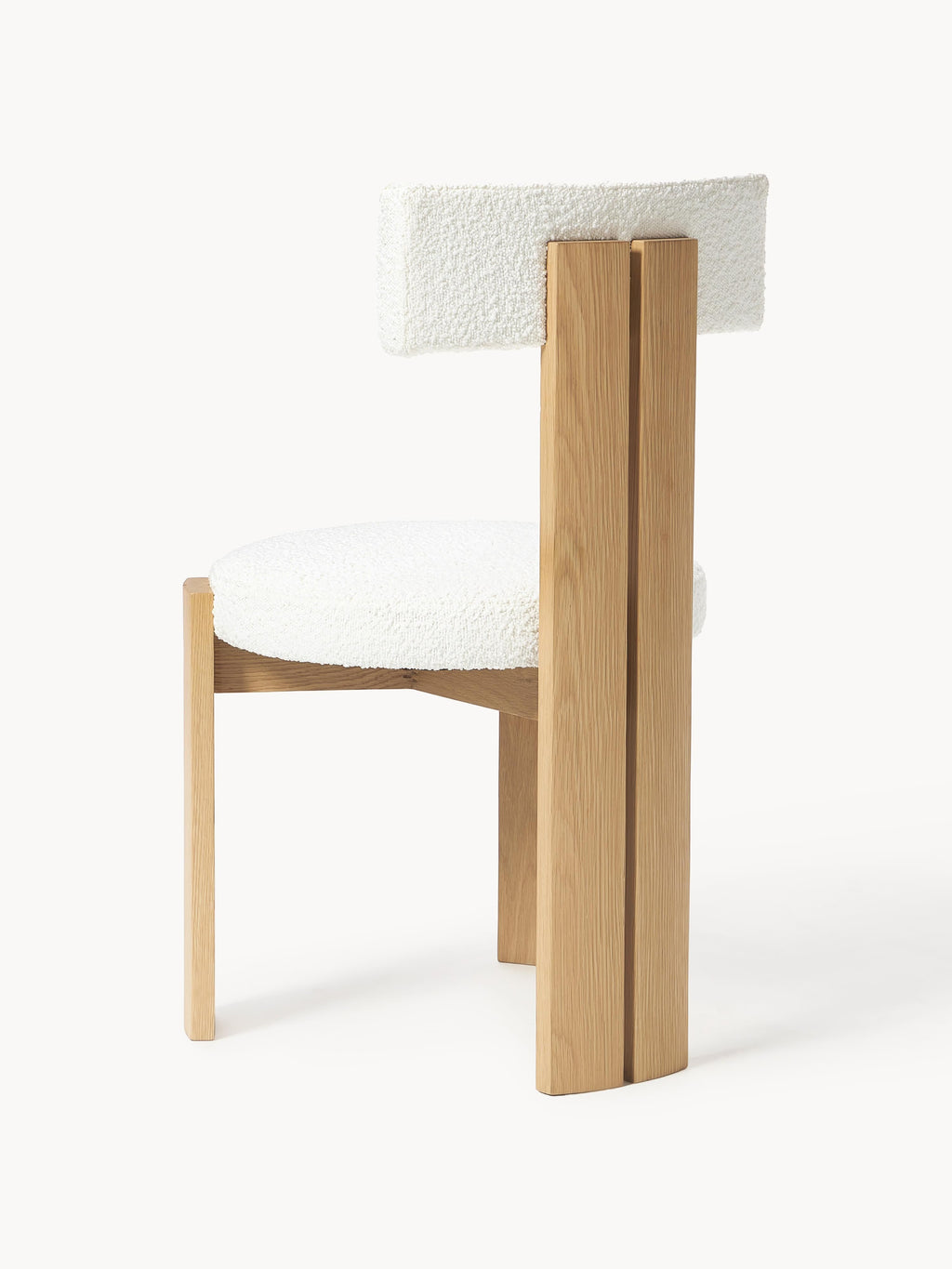 Katya Wooden Dining Chair with Bouclé Upholstery
