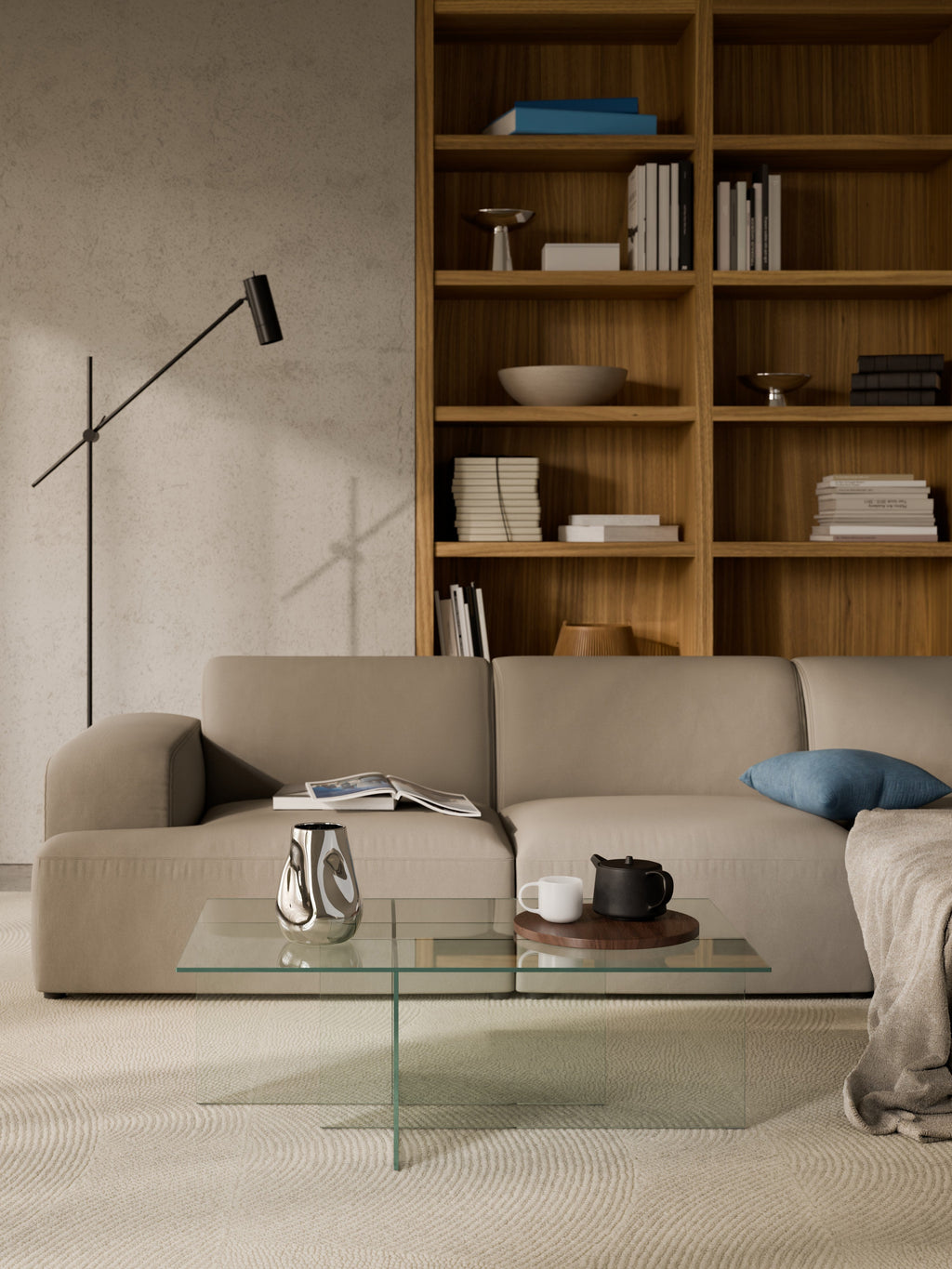Anouk Glass Coffee Table, W 102 cm
