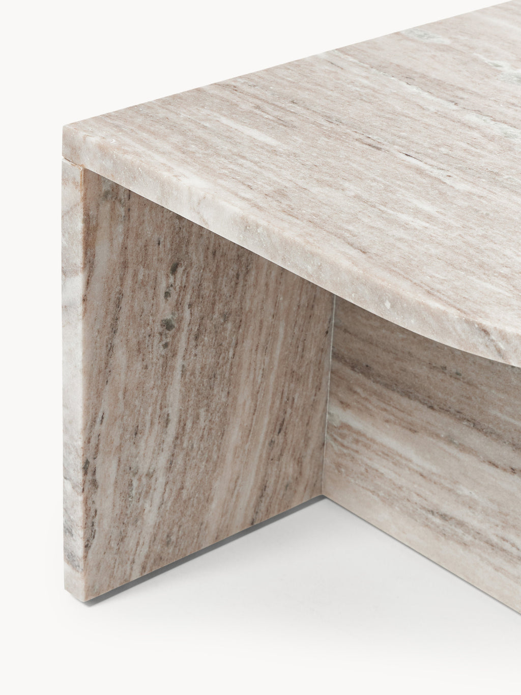 Leander Oval Metal and Marble Coffee Tables, Set of 2
