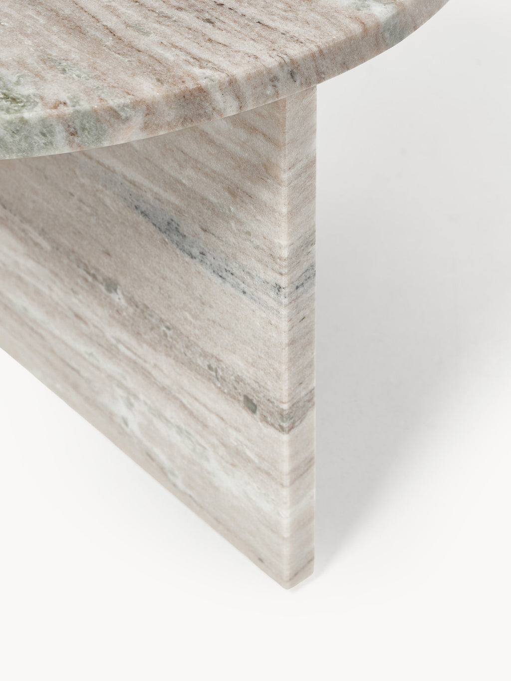 Leander Oval Metal and Marble Coffee Tables, Set of 2