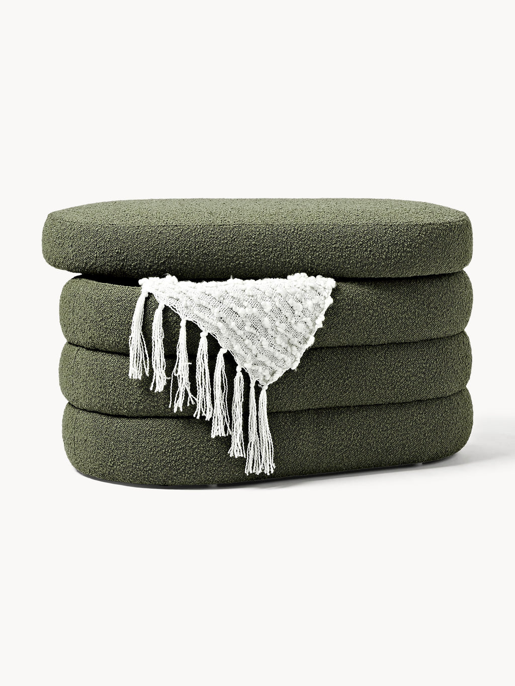 Alto Small Bouclé Upholstered Bench with Storage Space