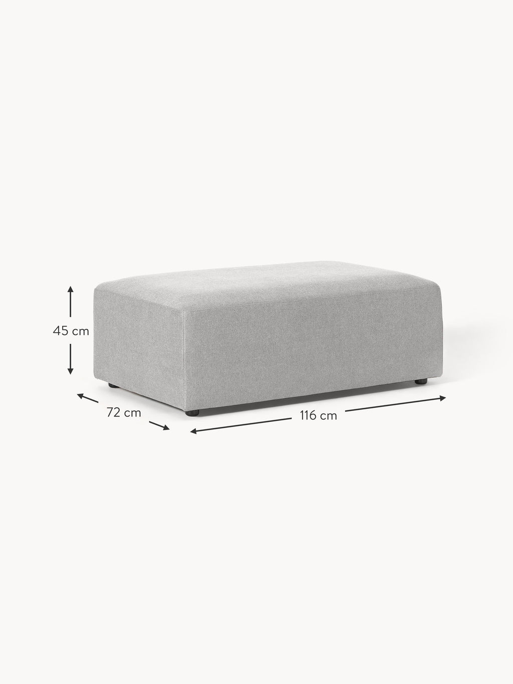 Melva XL Ottoman, W 116 x D 72 cm