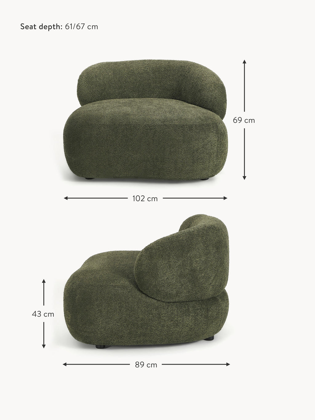 Alba Teddy Bouclé Lounge Chair