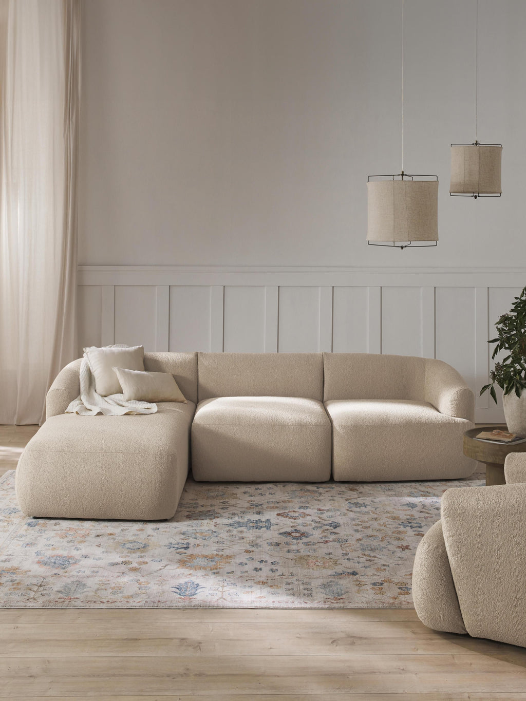 Sofia Modular Bouclé Corner Sofa (3-seater)