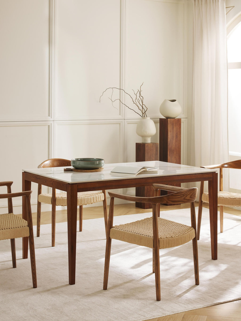 Jackson Marble Effect Dining Table, in various sizes