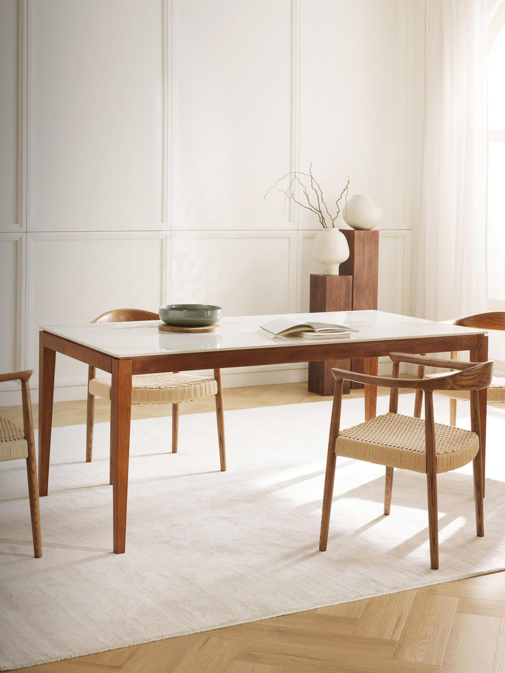 Jackson Marble Effect Dining Table, in various sizes
