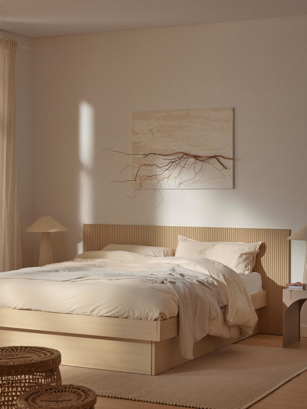 Sato Wooden Bed with Drawers and Headboard