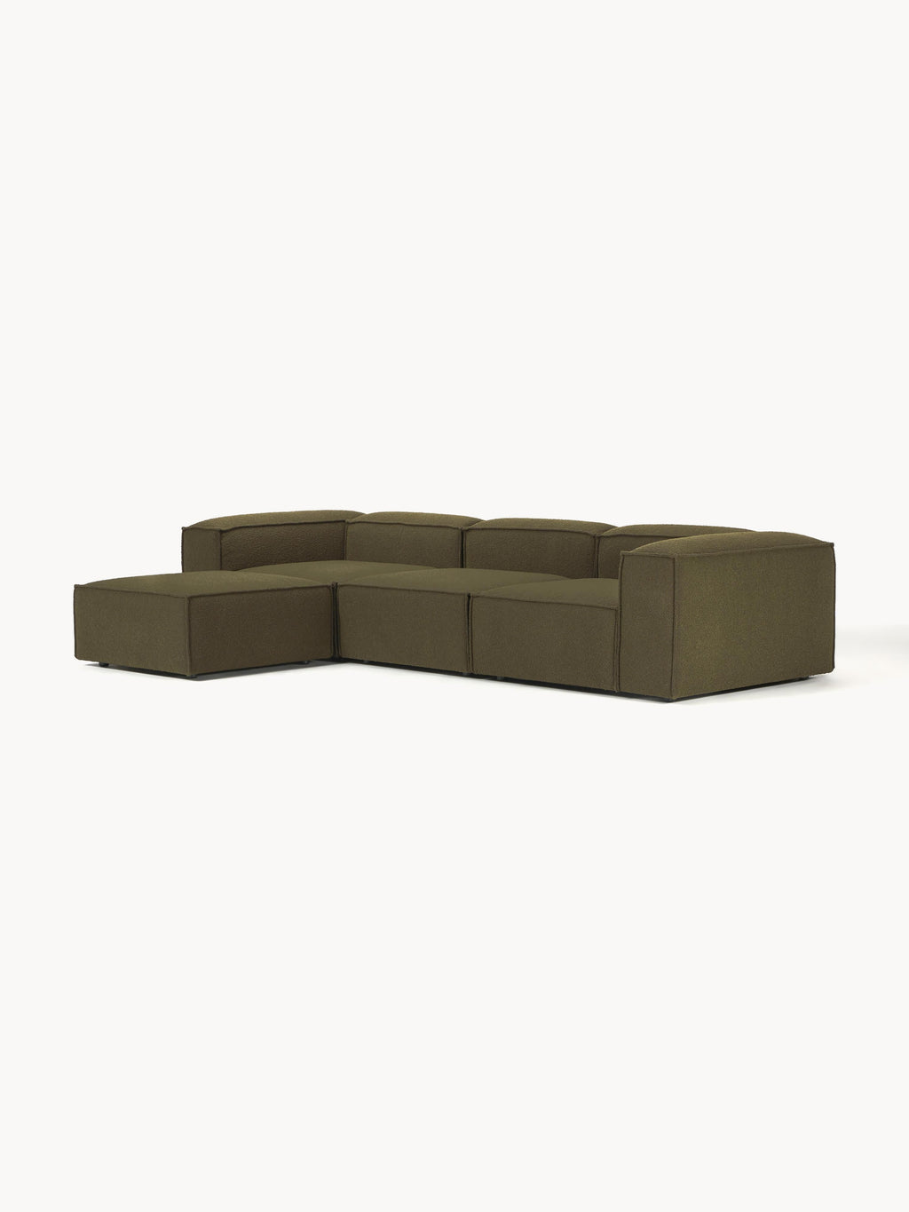 Lennon Bouclé Modular Sofa (4-seater) with Ottoman (left/right)