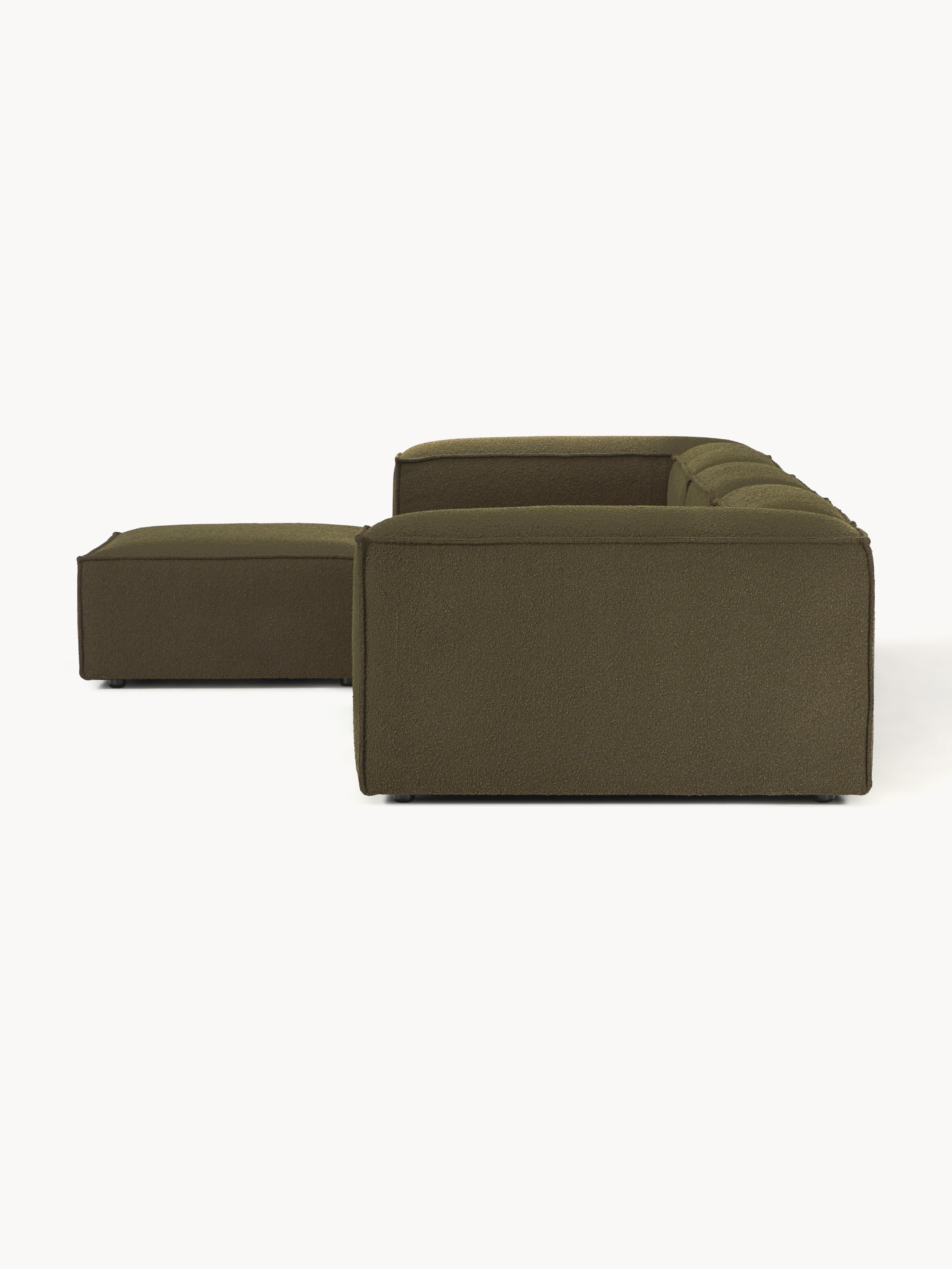 Lennon Bouclé Modular Sofa (4-seater) with Ottoman (left/right)