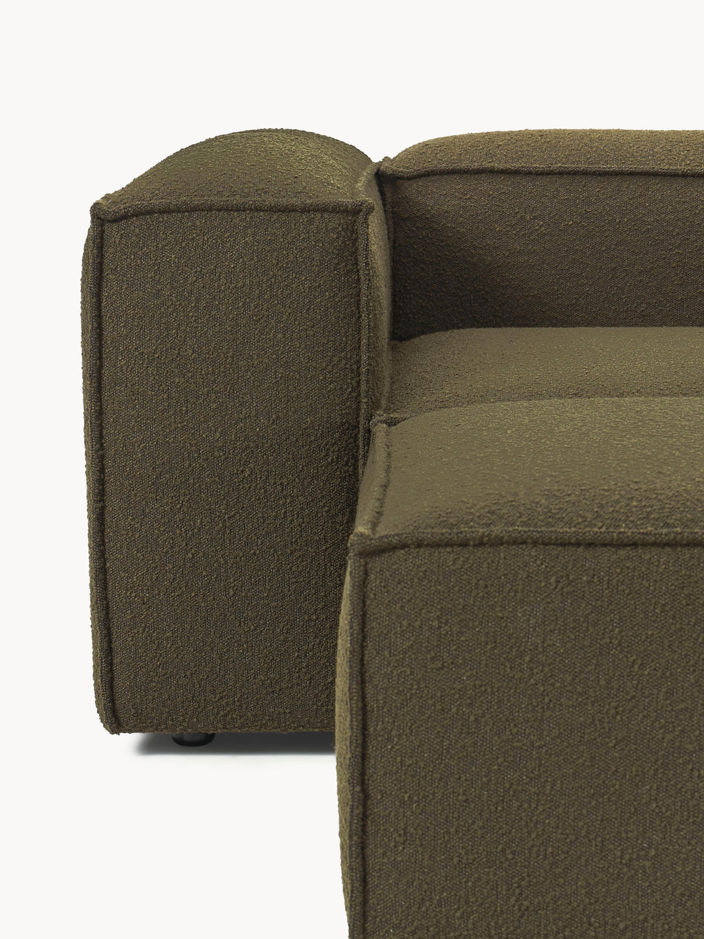 Lennon Bouclé Modular Sofa (4-seater) with Ottoman (left/right)