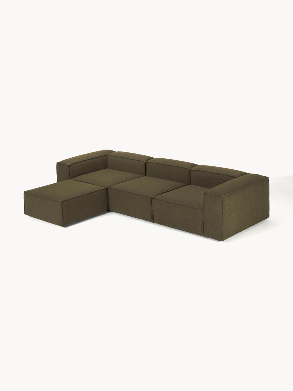 Lennon Bouclé Modular Sofa (4-seater) with Ottoman (left/right)