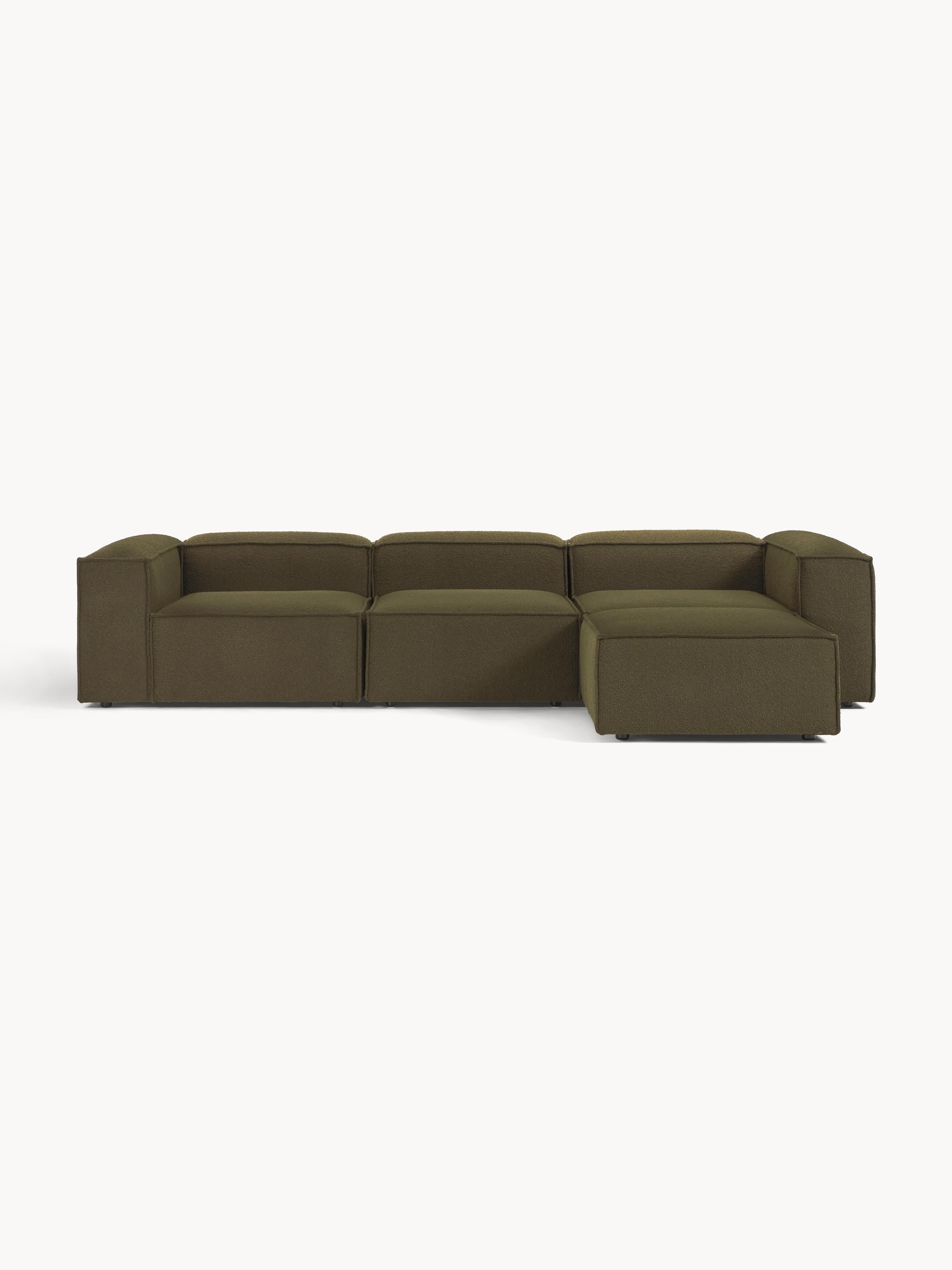 Lennon Bouclé Modular Sofa (4-seater) with Ottoman (left/right)