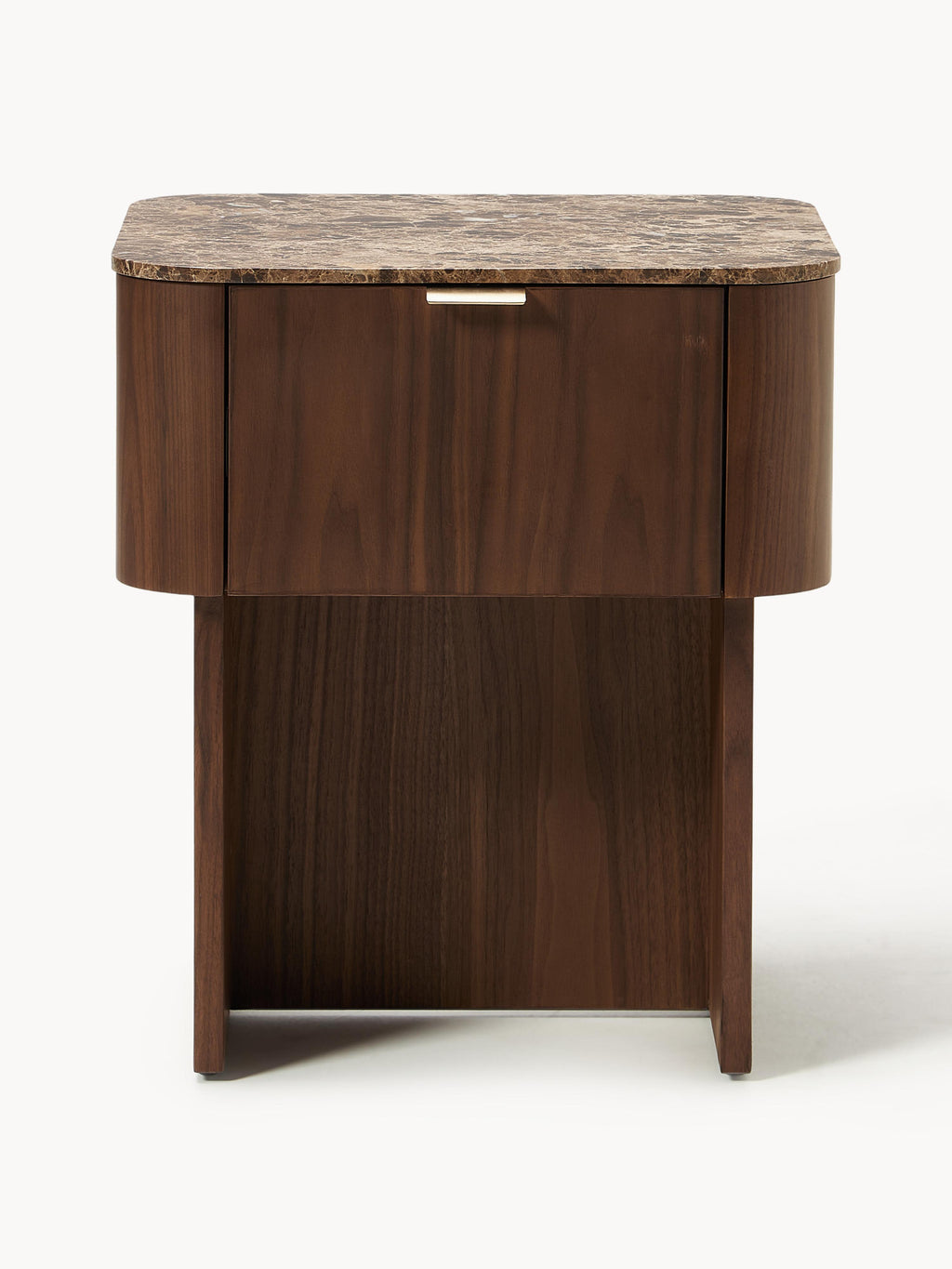 Zumi Wooden Bedside Table with Marble Top