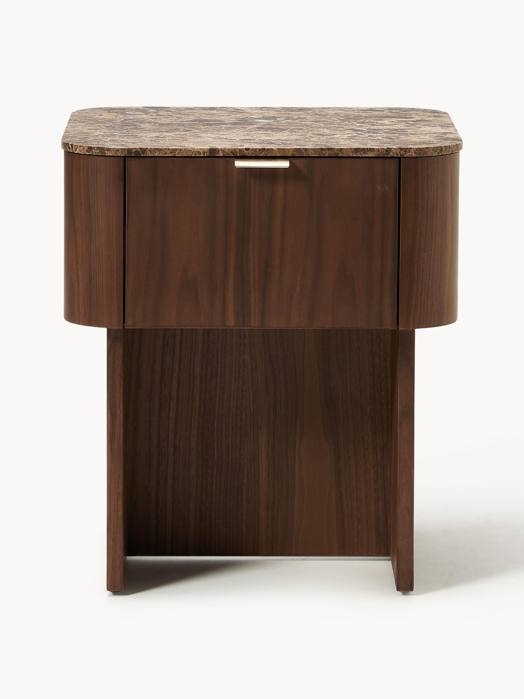 Zumi Wooden Bedside Table with Marble Top