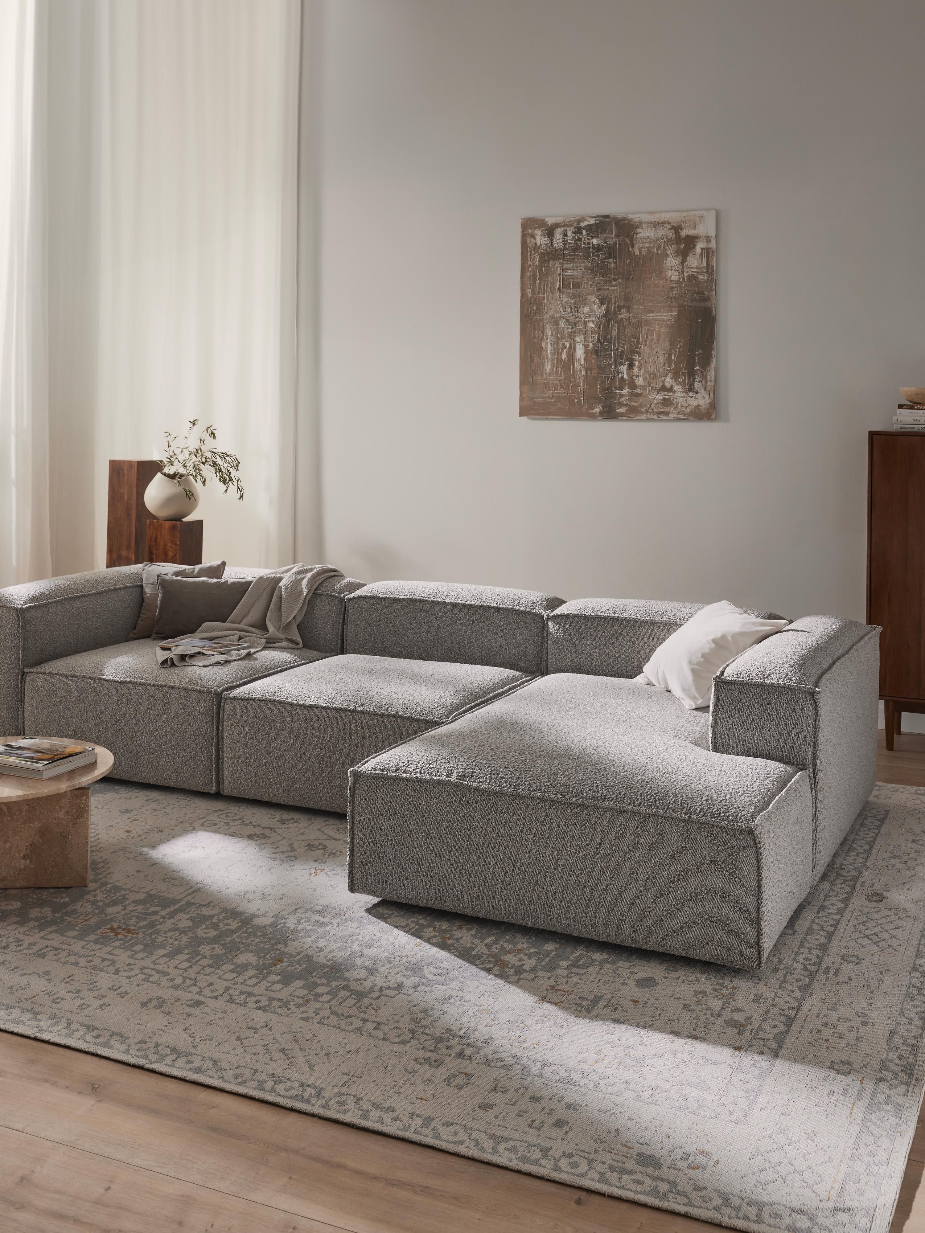 Lennon Bouclé Modular Corner Sofa (4-seater)