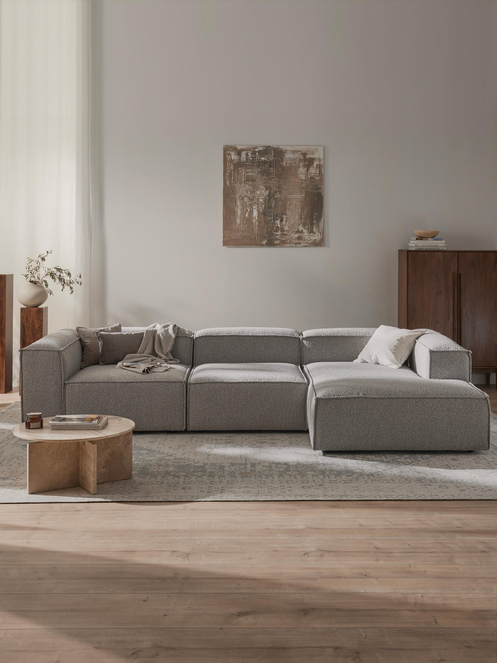 Lennon Bouclé Modular Corner Sofa (4-seater)