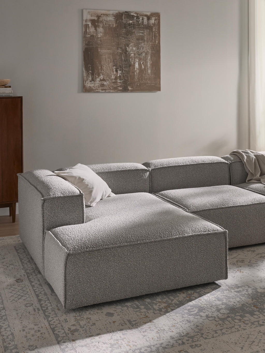 Lennon Bouclé Modular Corner Sofa (4-seater)